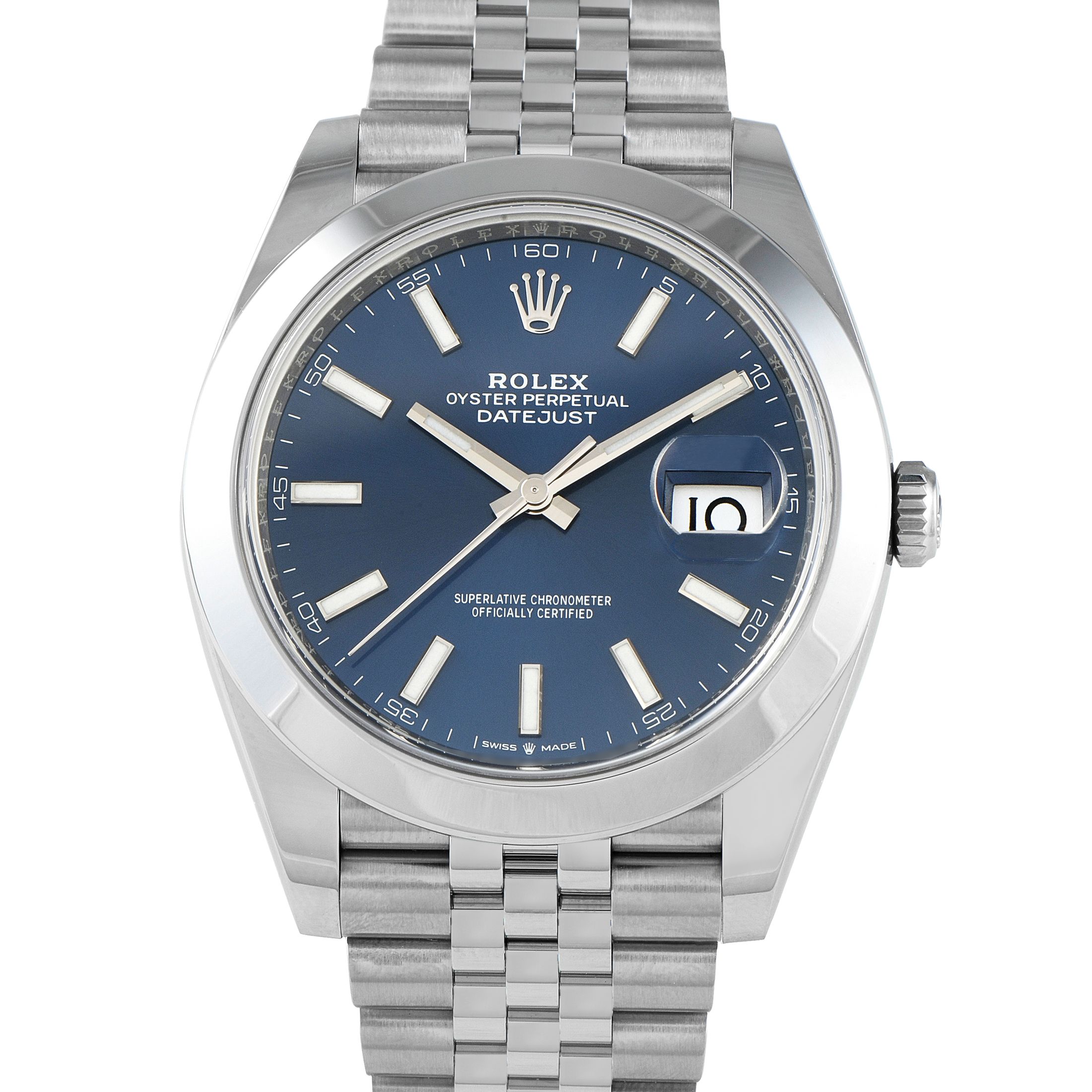 Rolex Datejust 41 Blue Dial Steel Jubilee Watch 126300