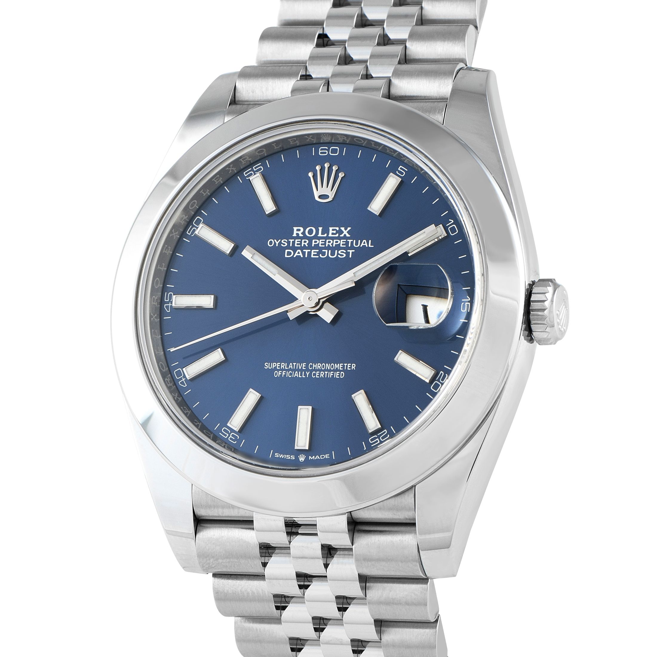 Rolex Datejust 41 Blue Dial Steel Jubilee Watch 126300