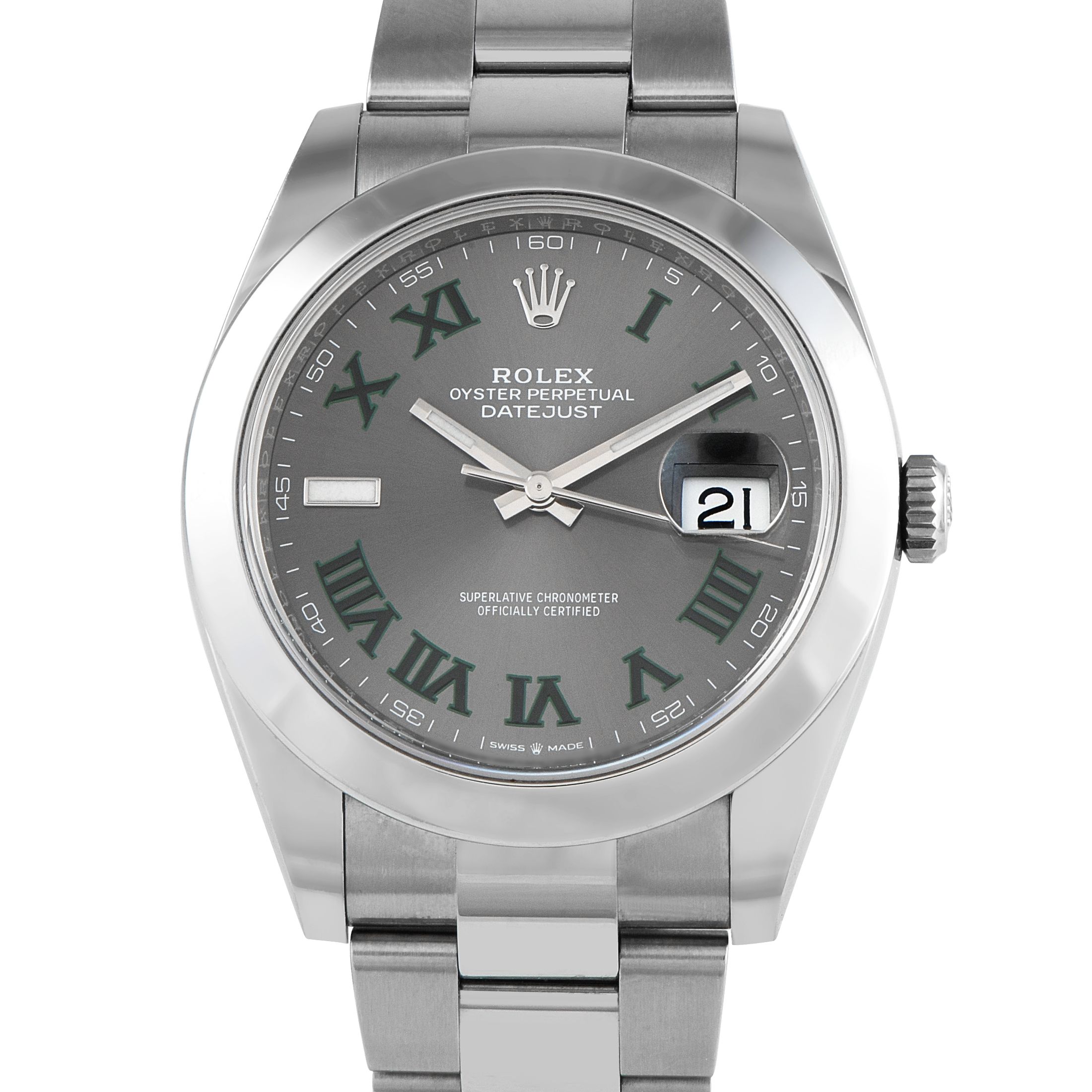 Rolex Datejust 41 Wimbledon Steel Oyster Watch 126300