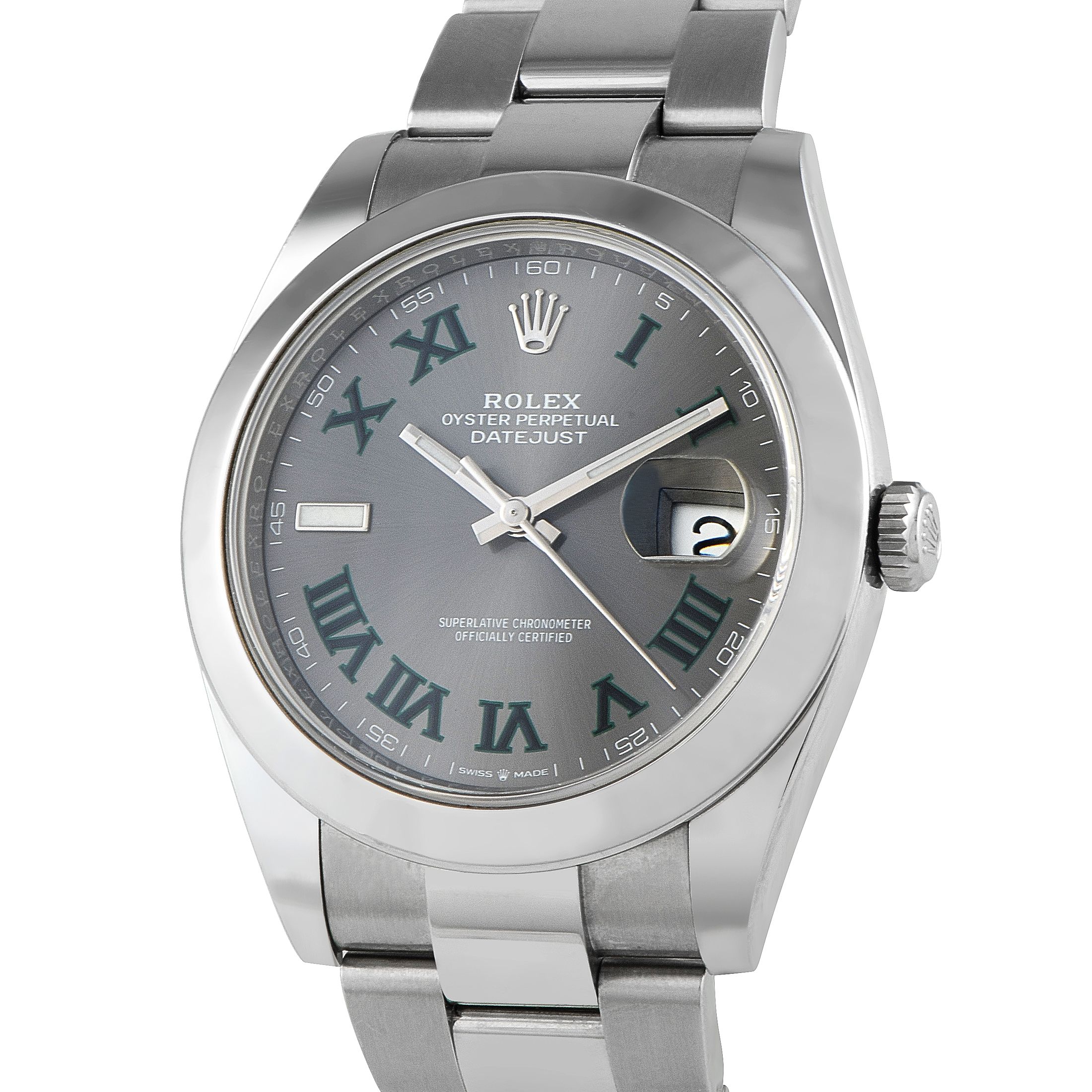 Rolex Datejust 41 Wimbledon Steel Oyster Watch 126300