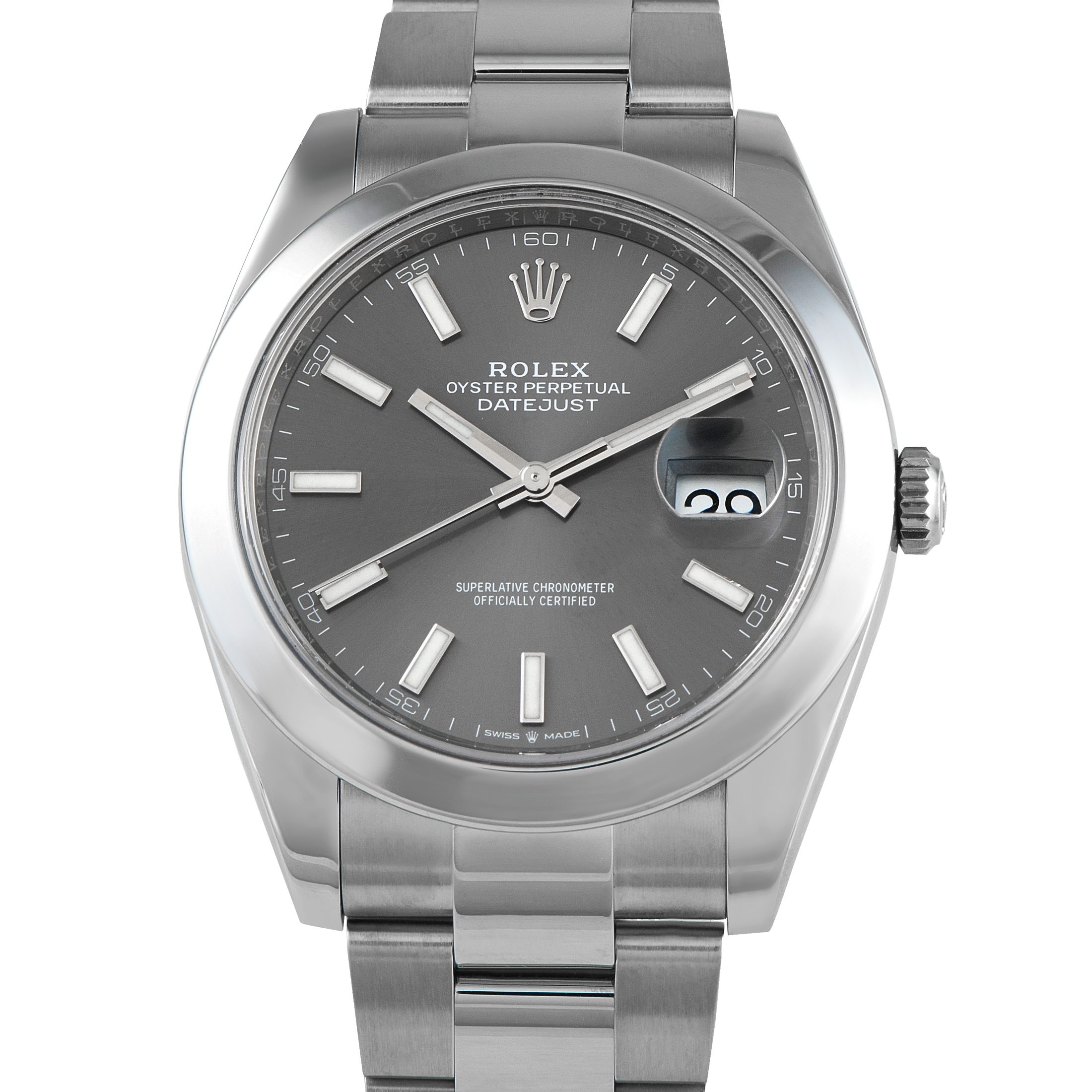 Rolex Datejust 41 Slate Dial Steel Oyster Watch 126300