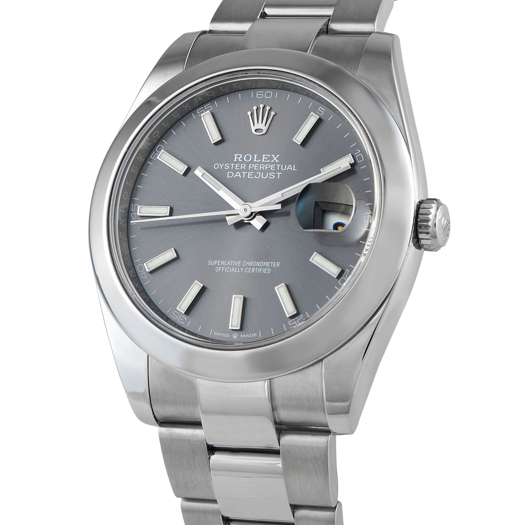 Rolex Datejust 41 Slate Dial Steel Oyster Watch 126300