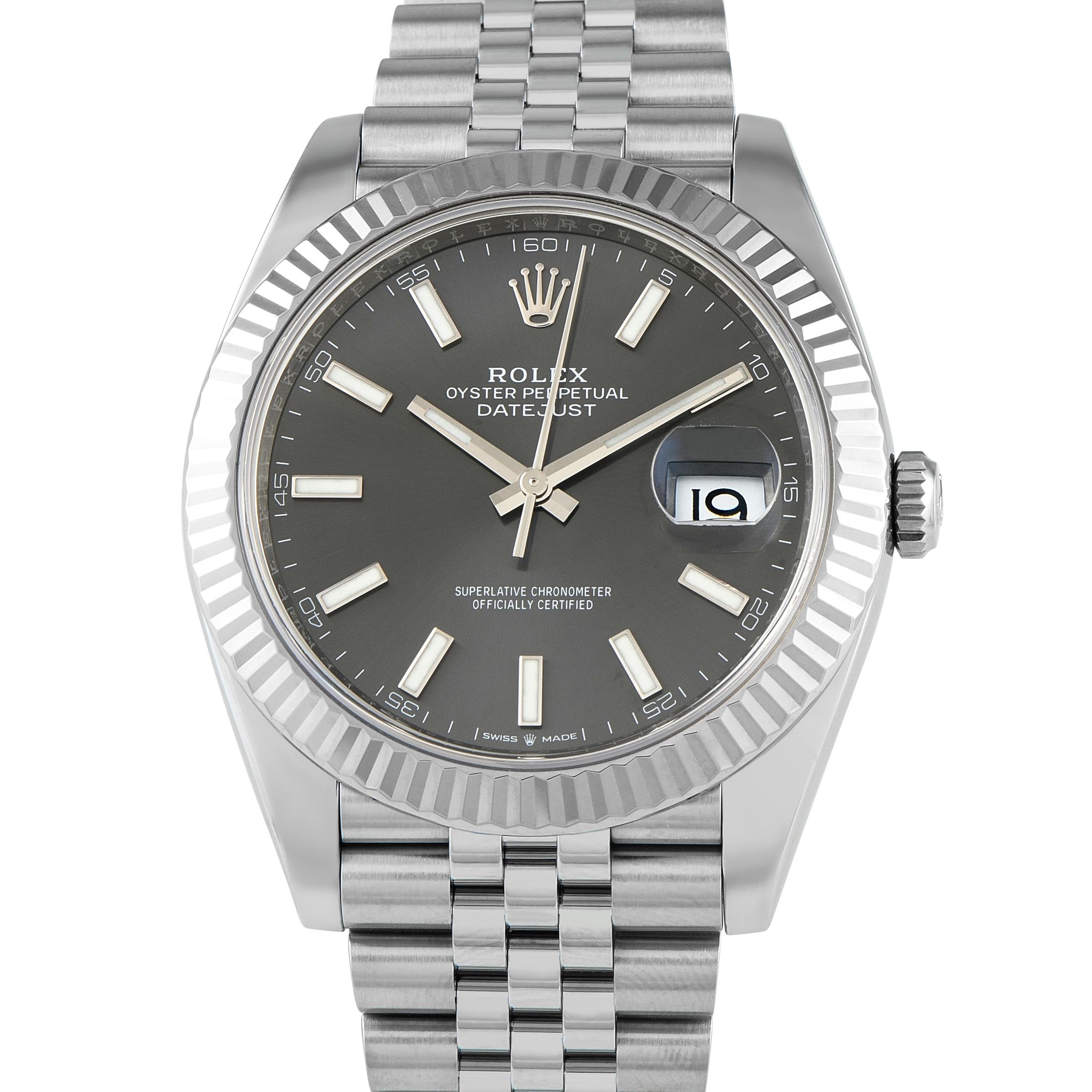 Rolex Datejust 41 Slate Dial Steel Jubilee Watch 126334