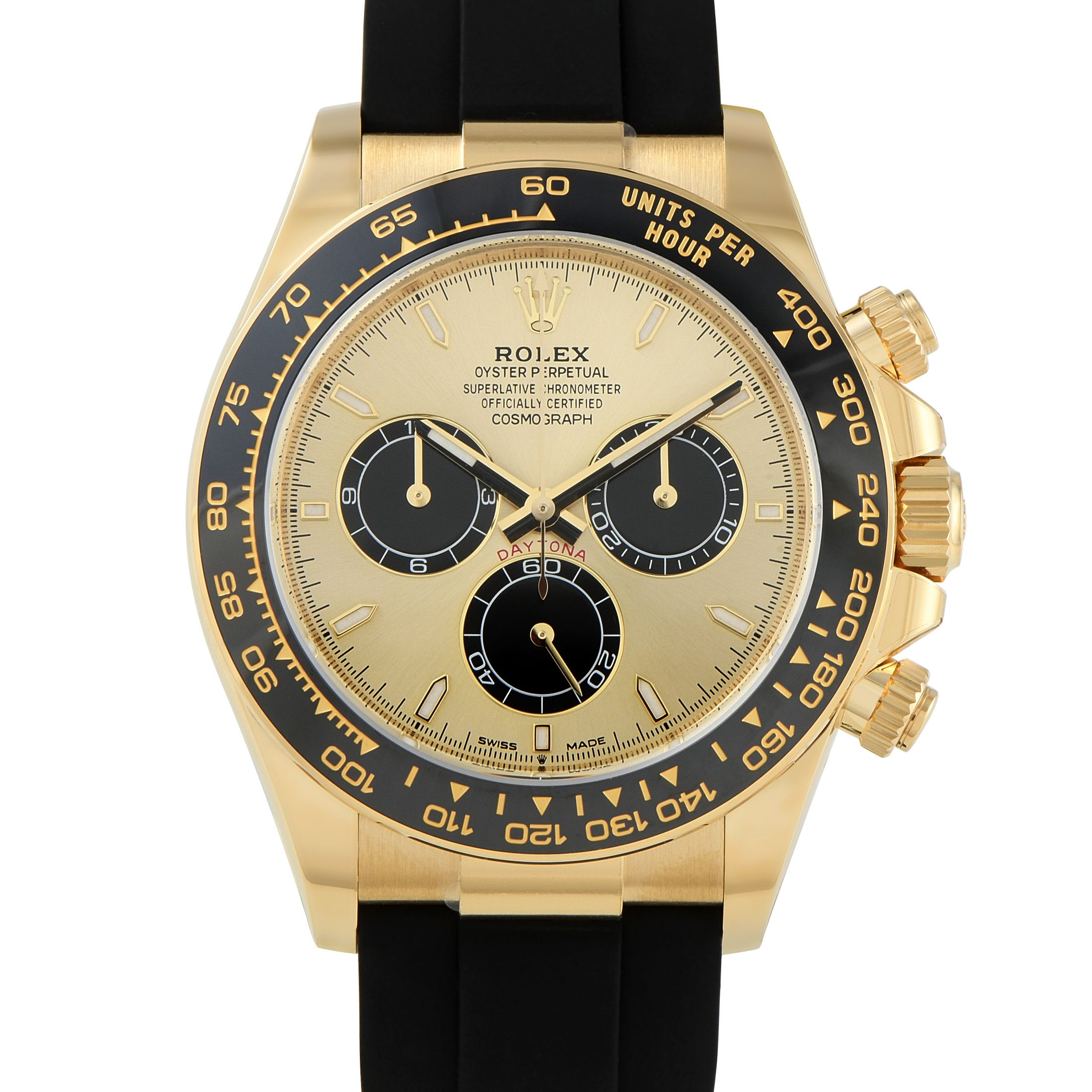 Rolex Daytona Golden Dial Yellow Gold Oysterflex Watch 126518LN