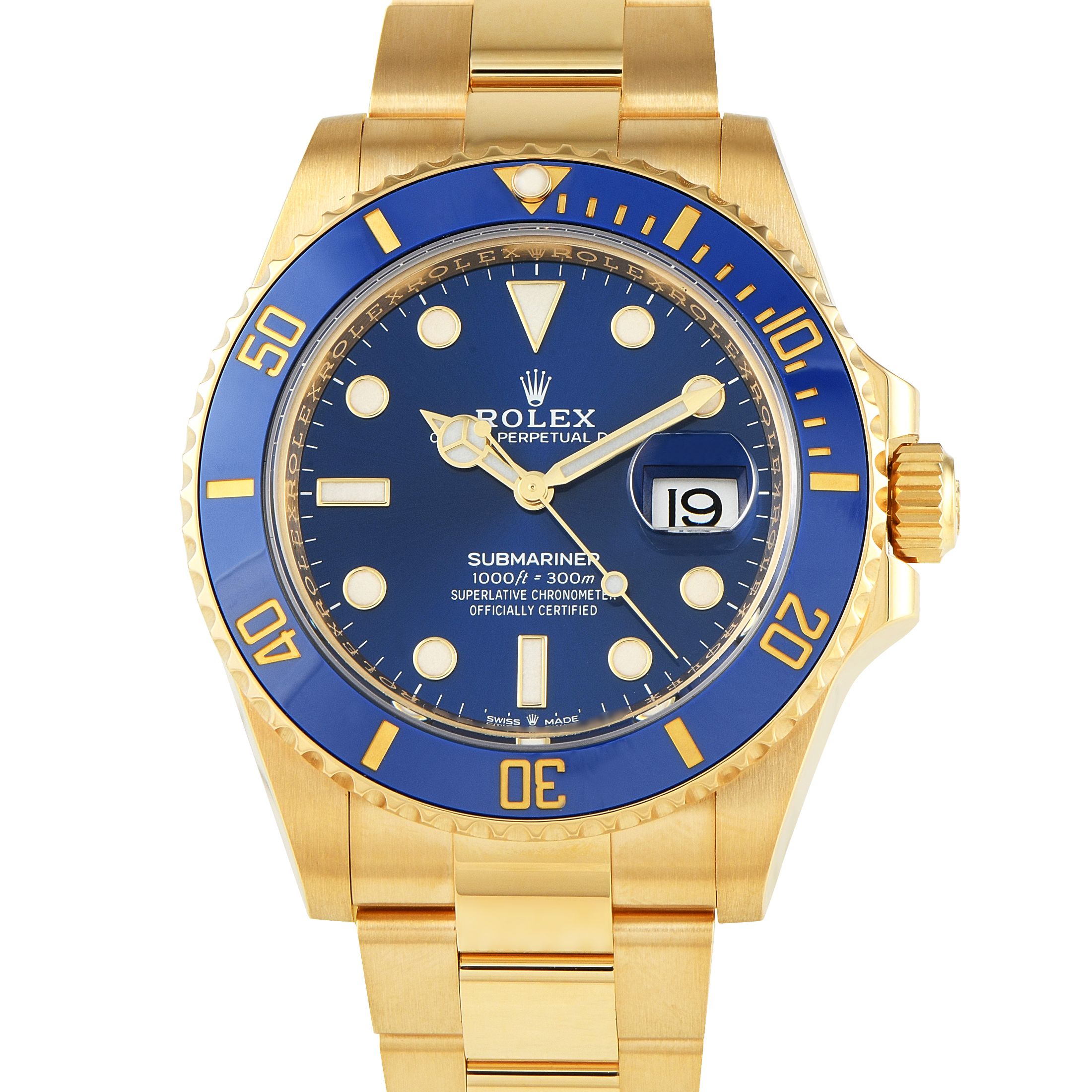 Rolex Submariner Date Blue Dial Yellow Gold Watch 126618LB