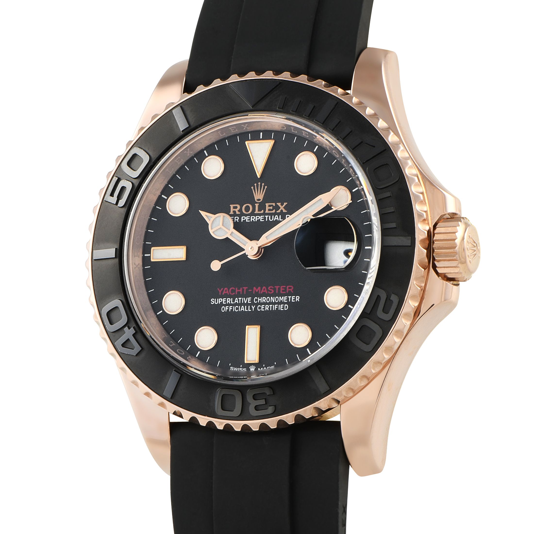 Rolex Yacht-Master 40 Everose Gold Oysterflex Watch 126655