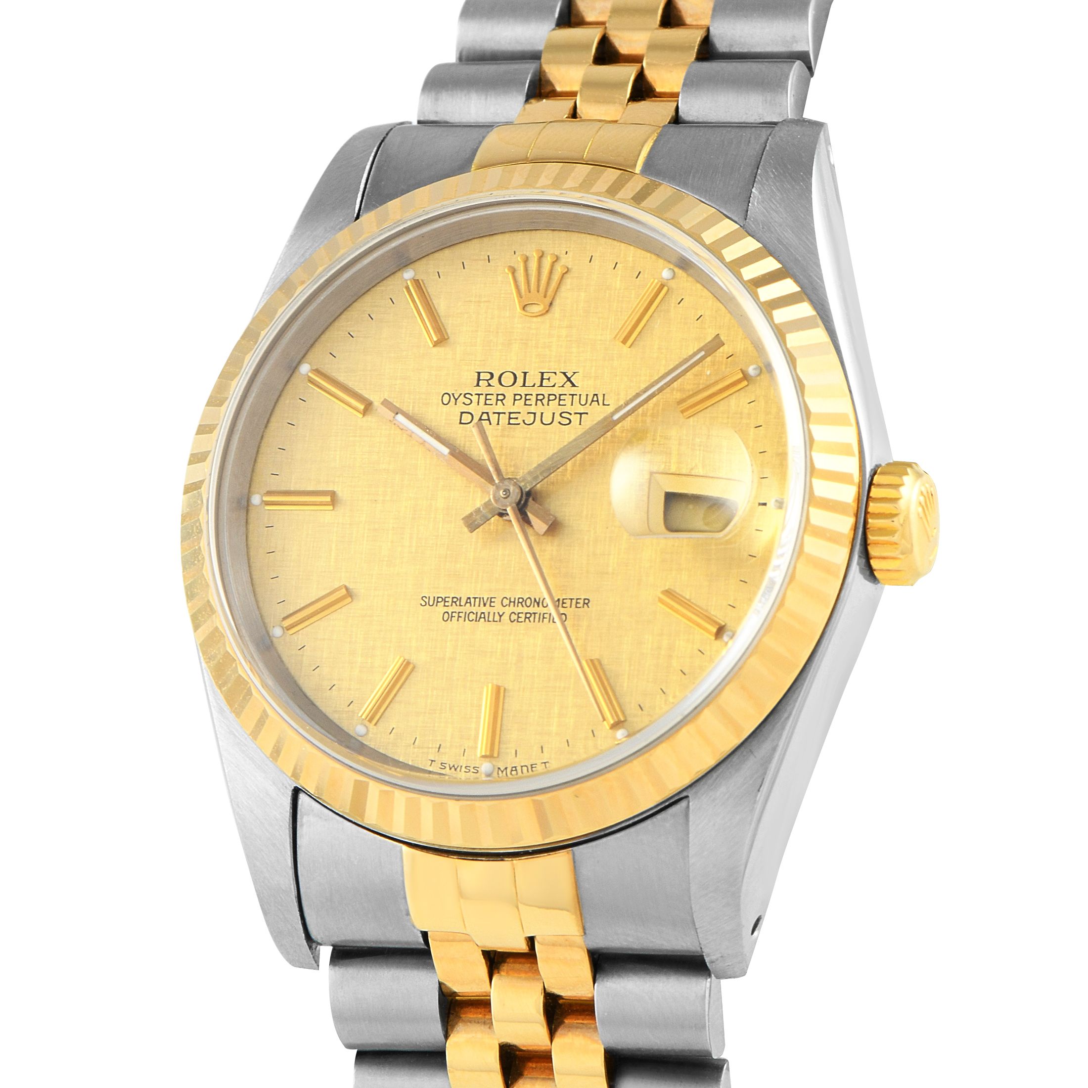 Rolex Datejust 36 Linen Dial Two-Tone Jubilee Watch 16233
