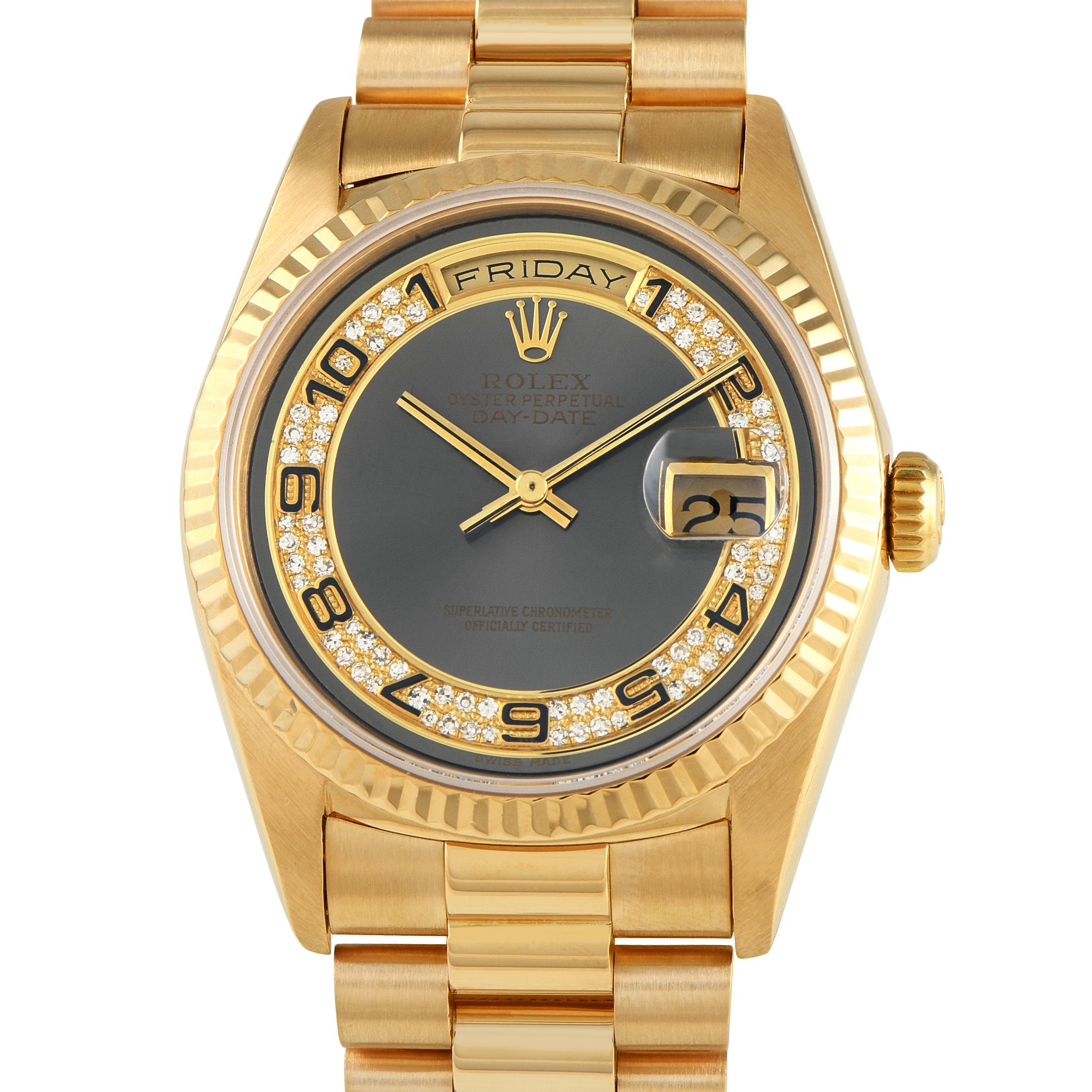 Rolex Day-Date Myriad Diamond Dial Yellow Gold President Watch 18238 18238 Myriad Diamond Dial