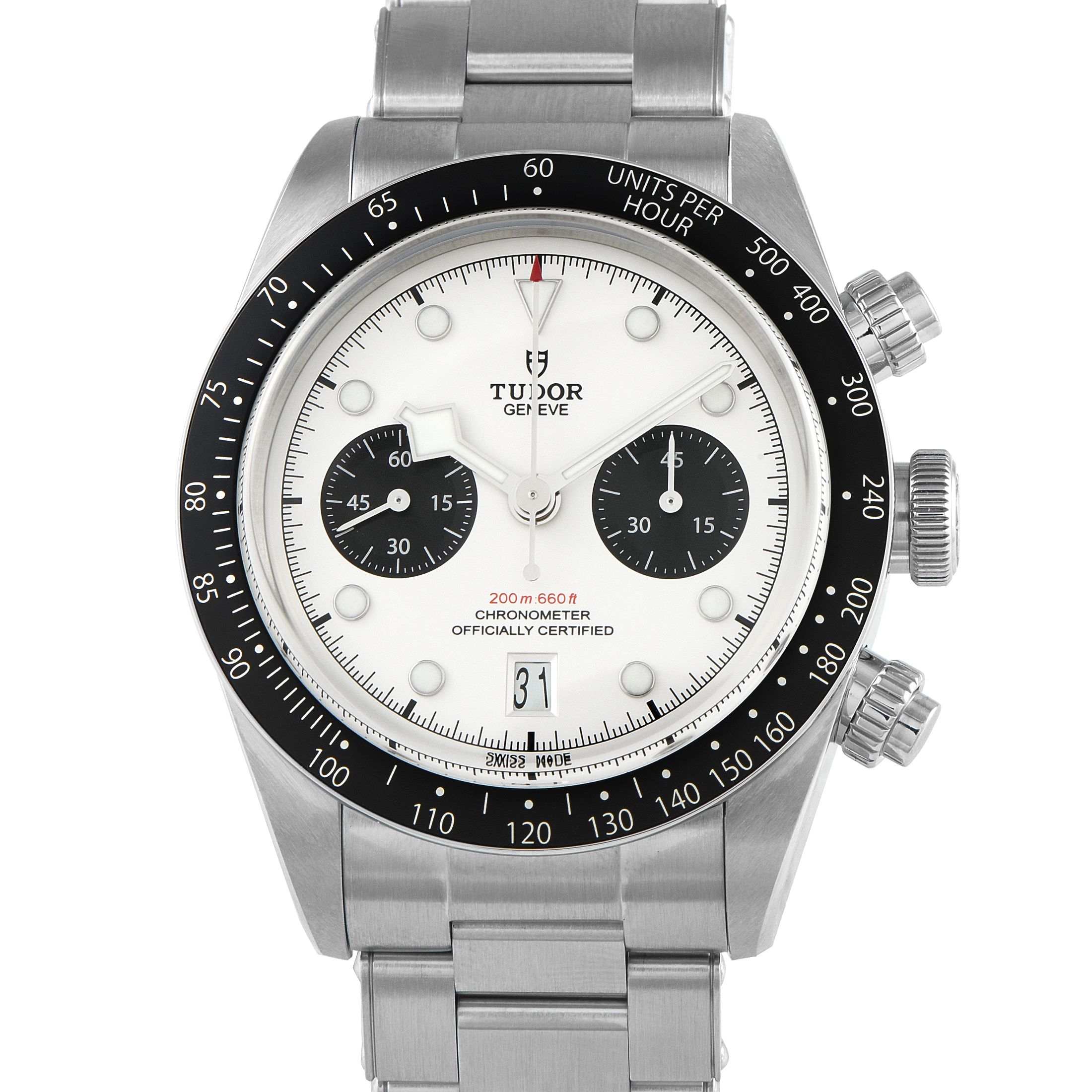 Tudor Black Bay Chrono White Dial Steel Watch 79360N