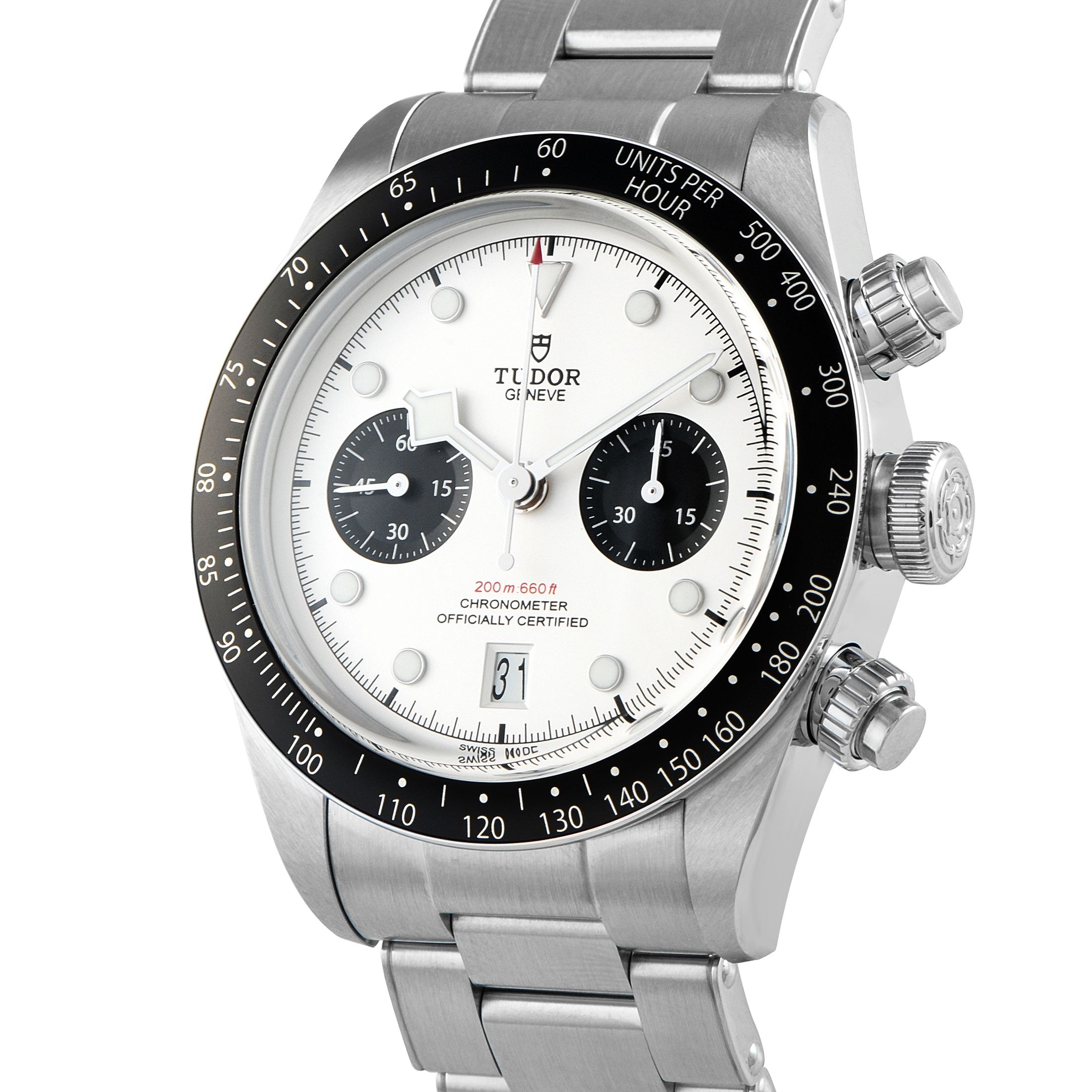 Tudor Black Bay Chrono White Dial Steel Watch 79360N