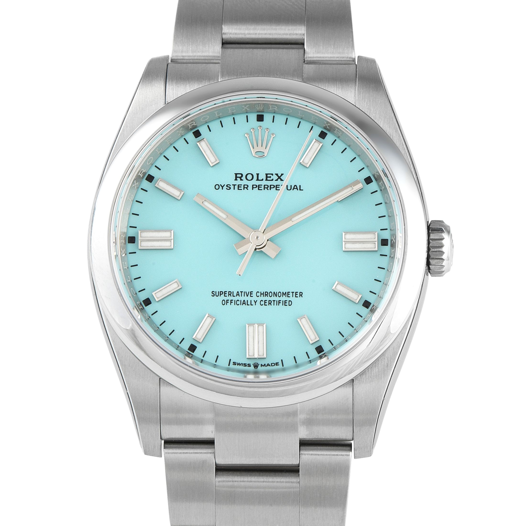Rolex Oyster Perpetual 36 Turquoise Dial Steel Watch 126000