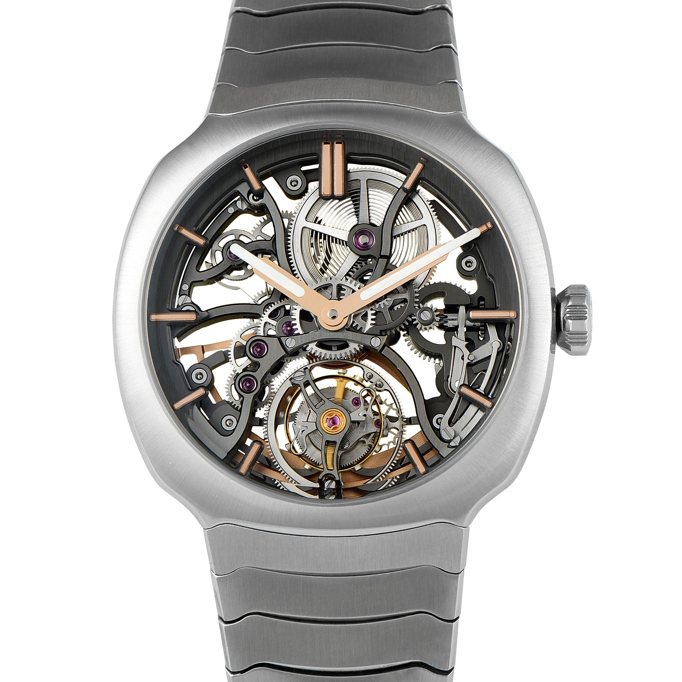H. Moser & Cie Streamliner Tourbillon Skeleton Steel Watch 6814-1200