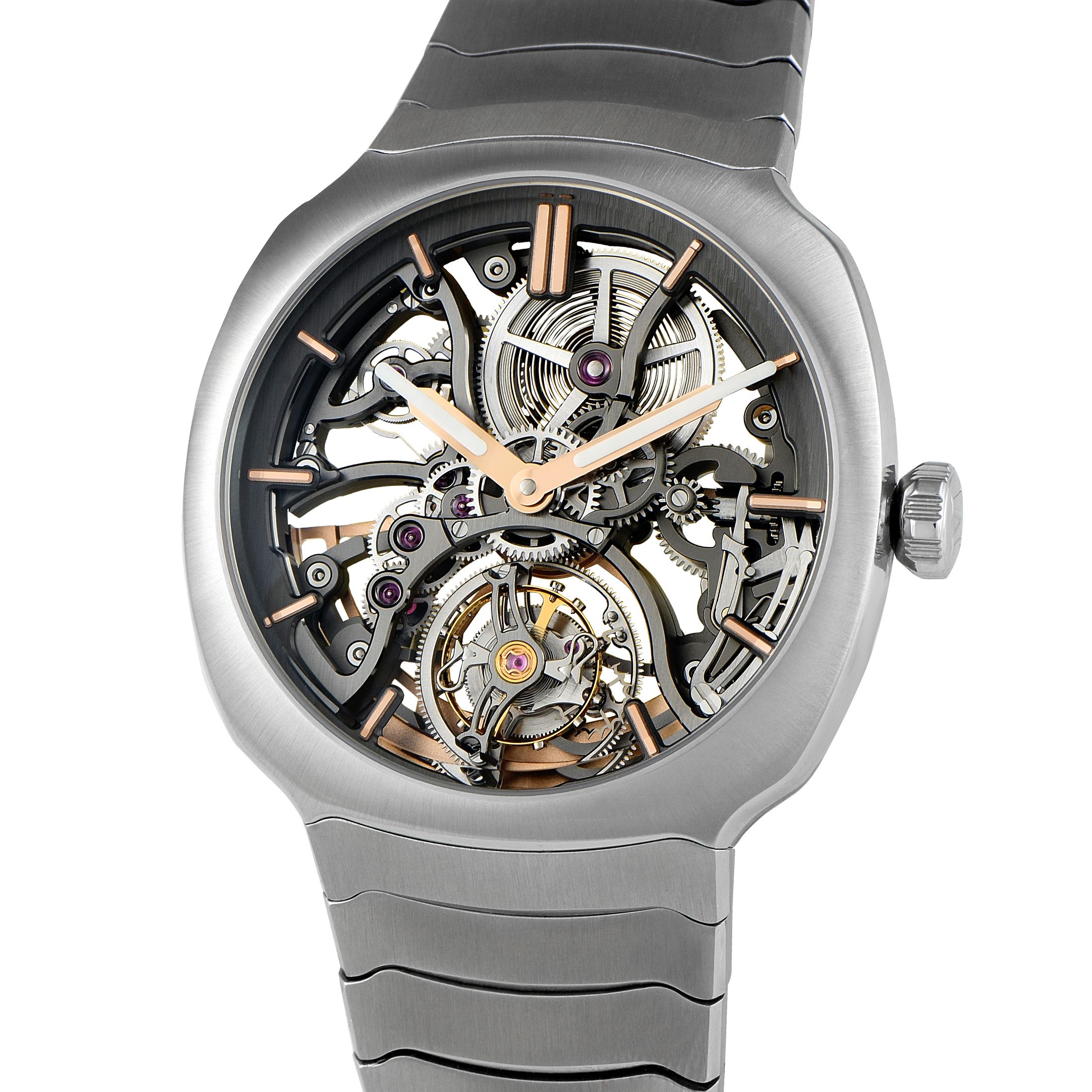 H. Moser & Cie Streamliner Tourbillon Skeleton Steel Watch 6814-1200
