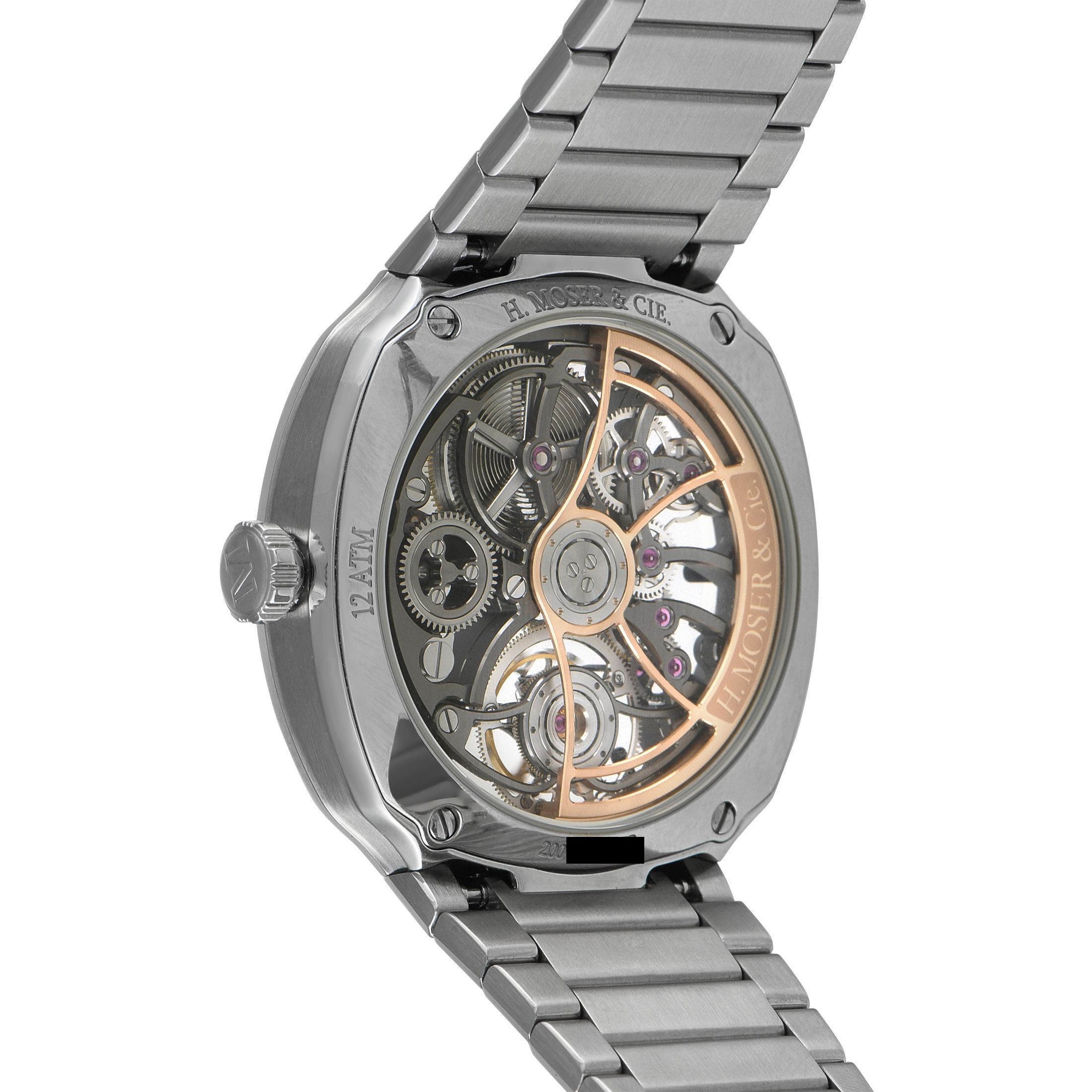 H. Moser & Cie Streamliner Tourbillon Skeleton Steel Watch 6814-1200