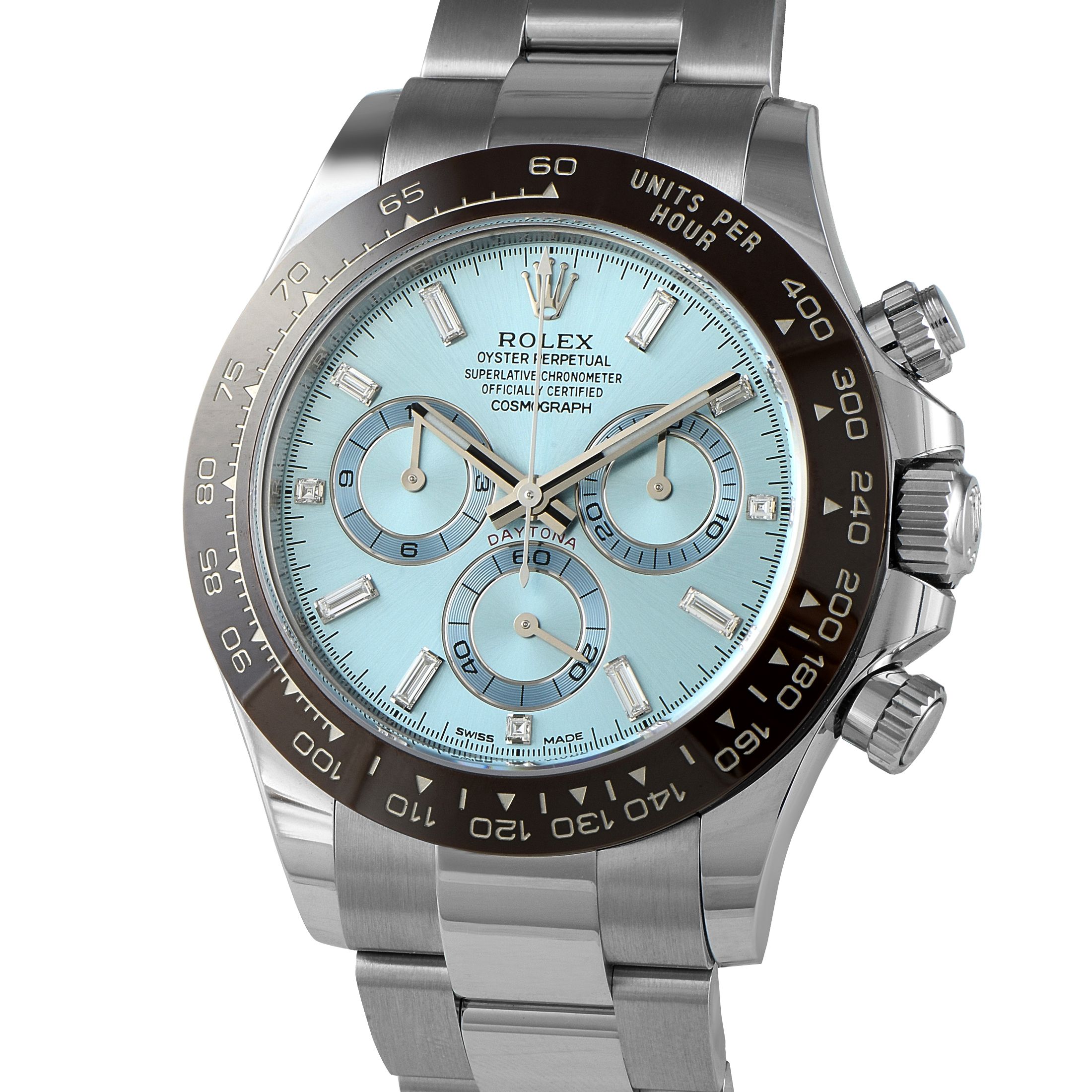 Rolex Daytona Ice Blue Diamond Dial Platinum Watch 116506