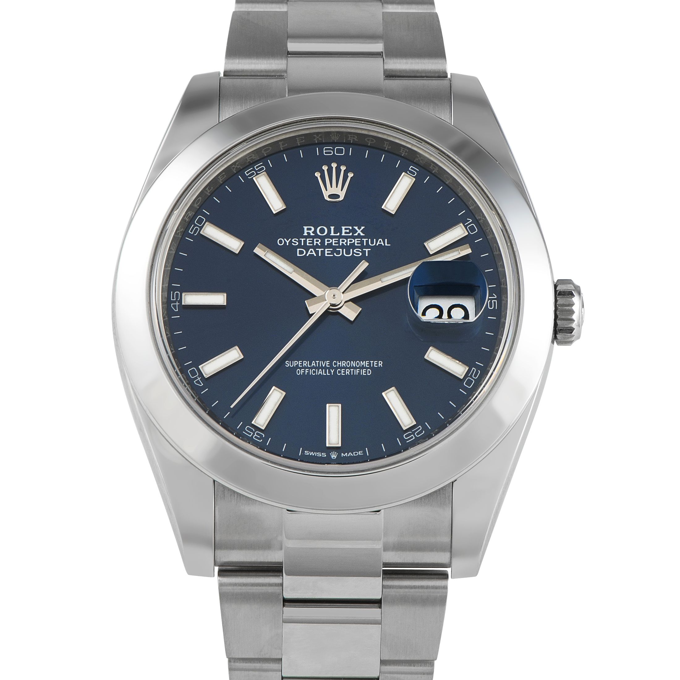 Rolex Datejust 41 Blue Dial Steel Oyster Watch 126300