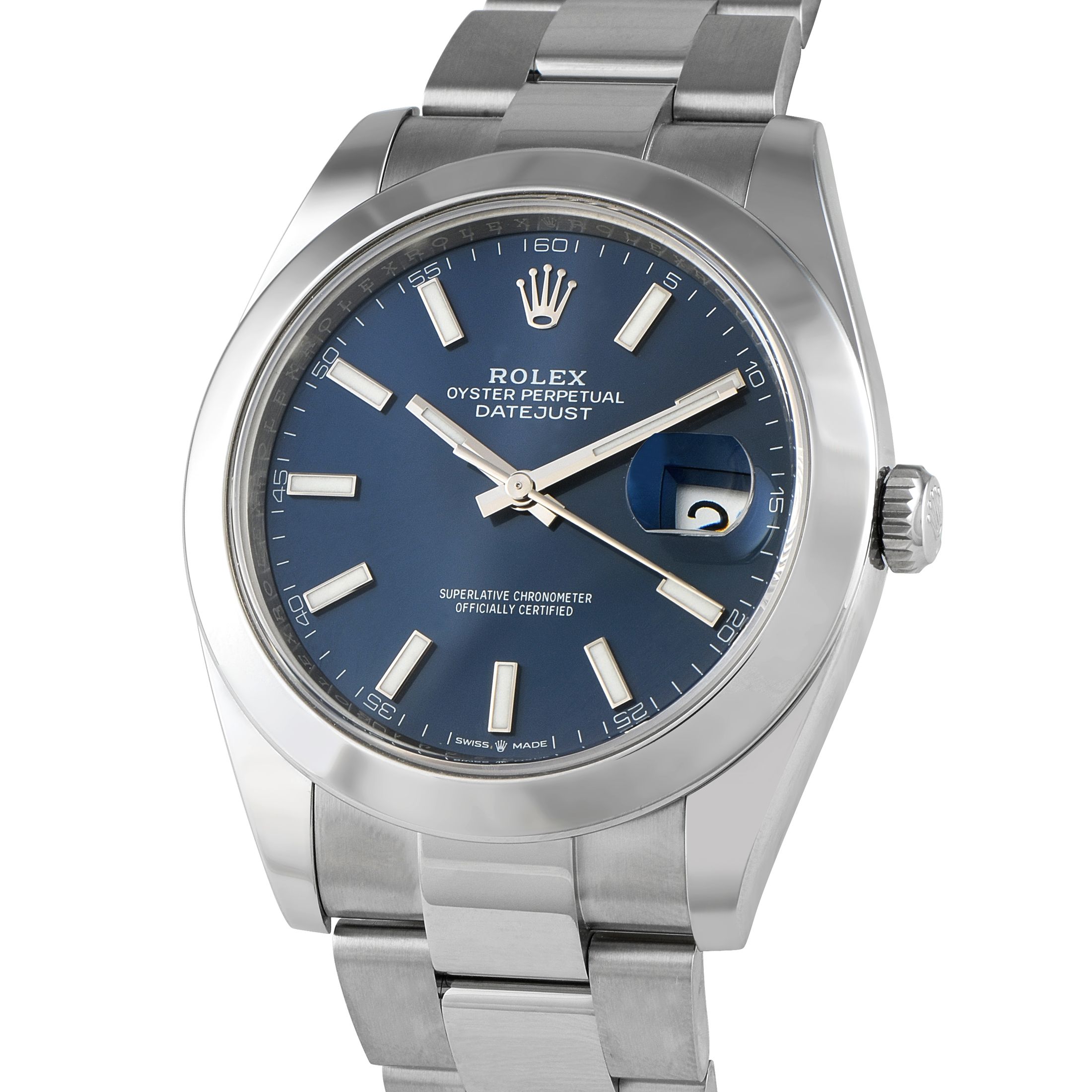 Rolex Datejust 41 Blue Dial Steel Oyster Watch 126300