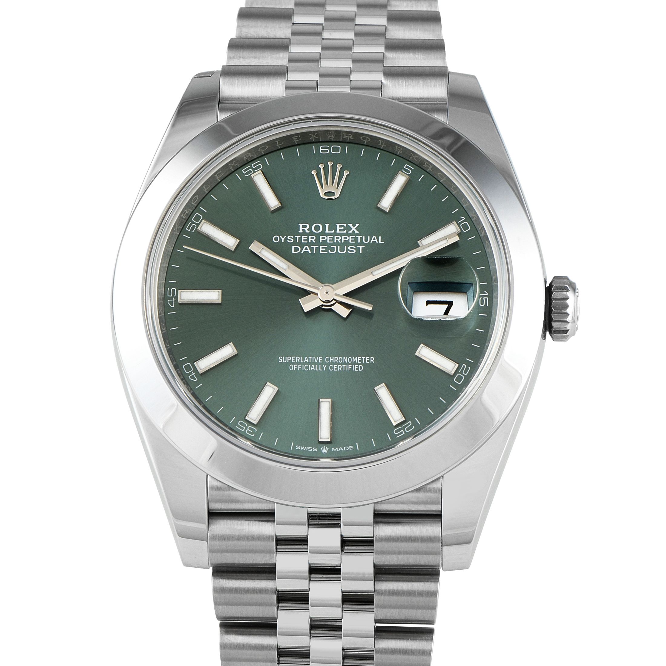Rolex Datejust 41 Mint Green Dial Steel Jubilee Watch 126300