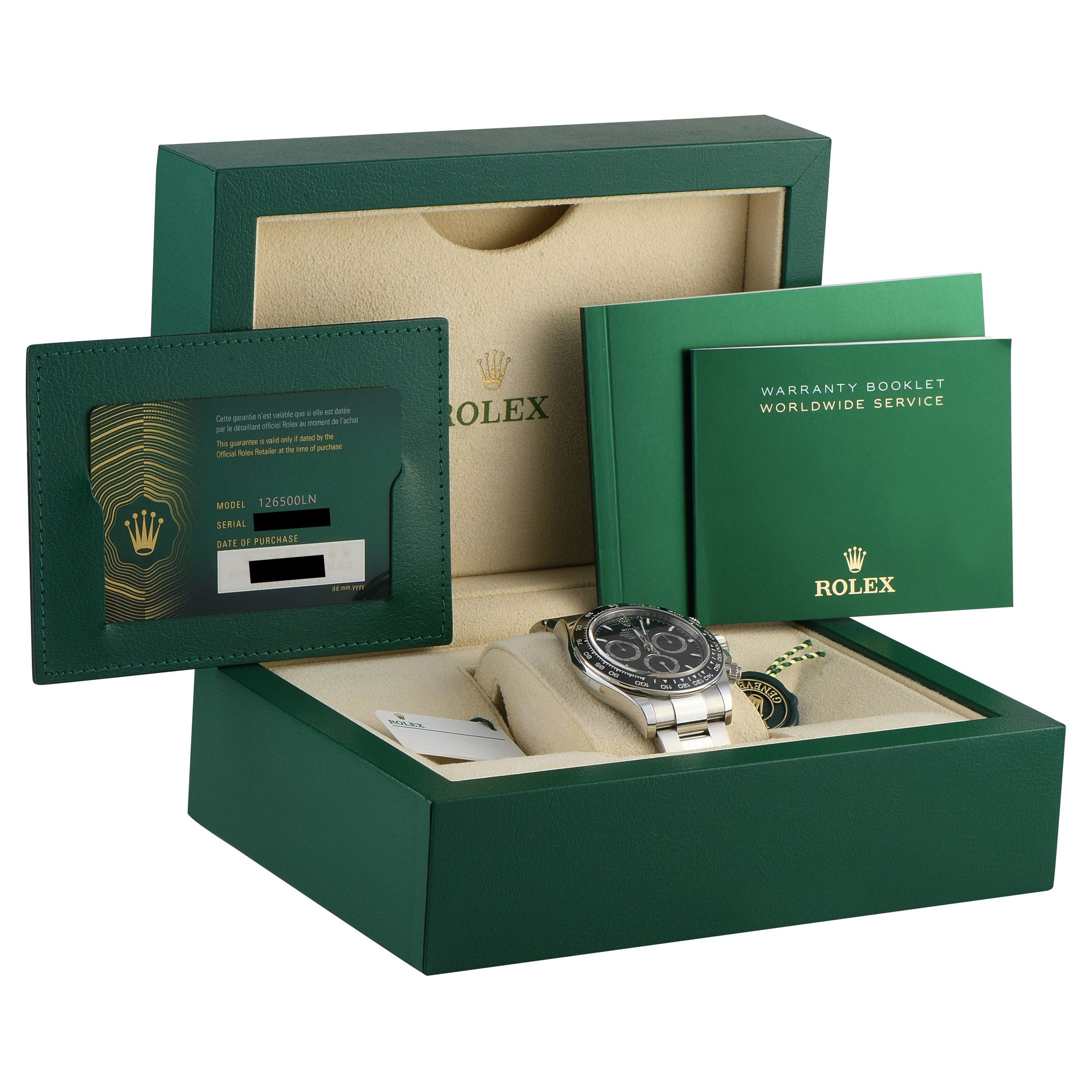 Rolex Daytona Black Dial Steel Watch 126500LN