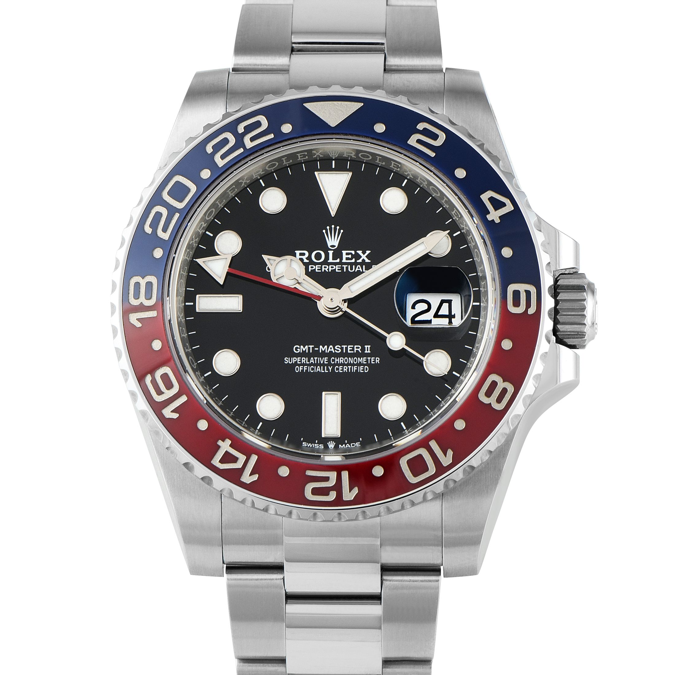 Rolex GMT-Master II Pepsi Steel Oyster Watch 126710BLRO
