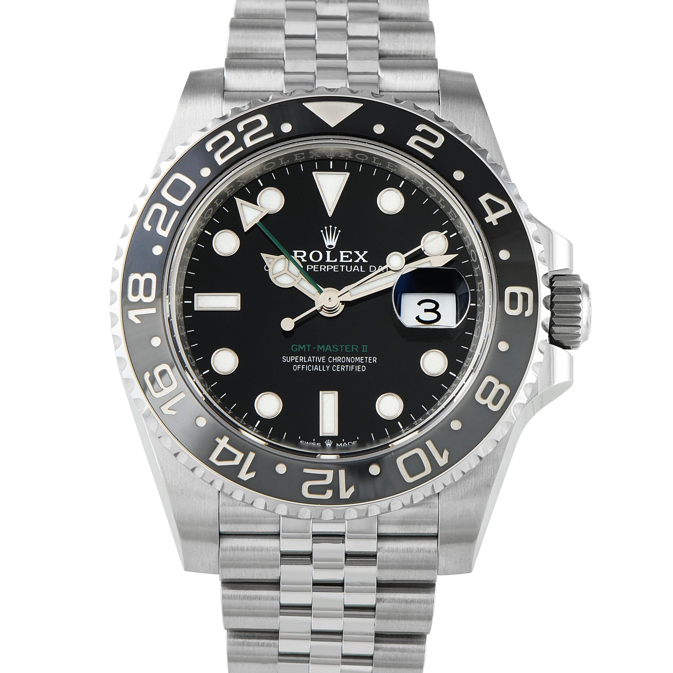 Rolex GMT-Master II Bruce Wayne Steel Jubilee Watch 126710GRNR