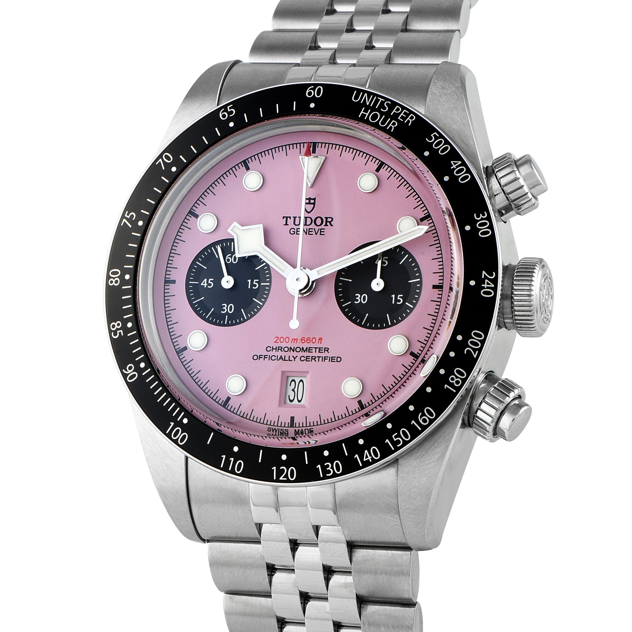 Tudor Black Bay Chrono Pink Dial Steel Watch 79360N-0019