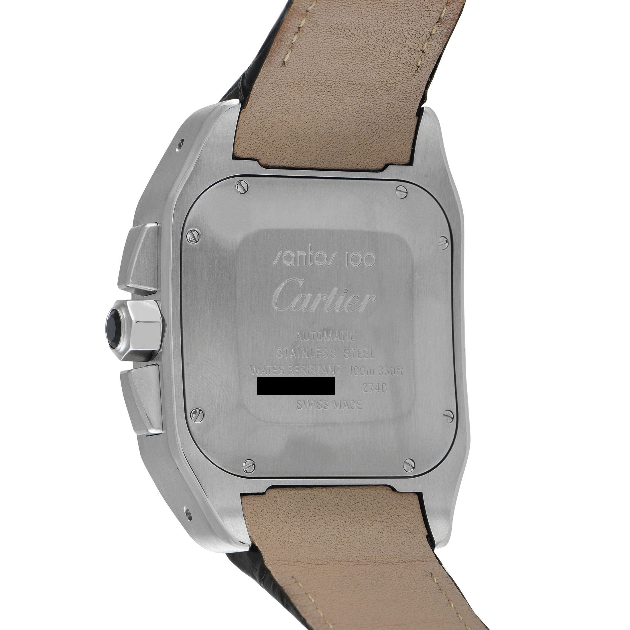 Cartier Santos 100 Xl Chronograph Steel Watch 2740