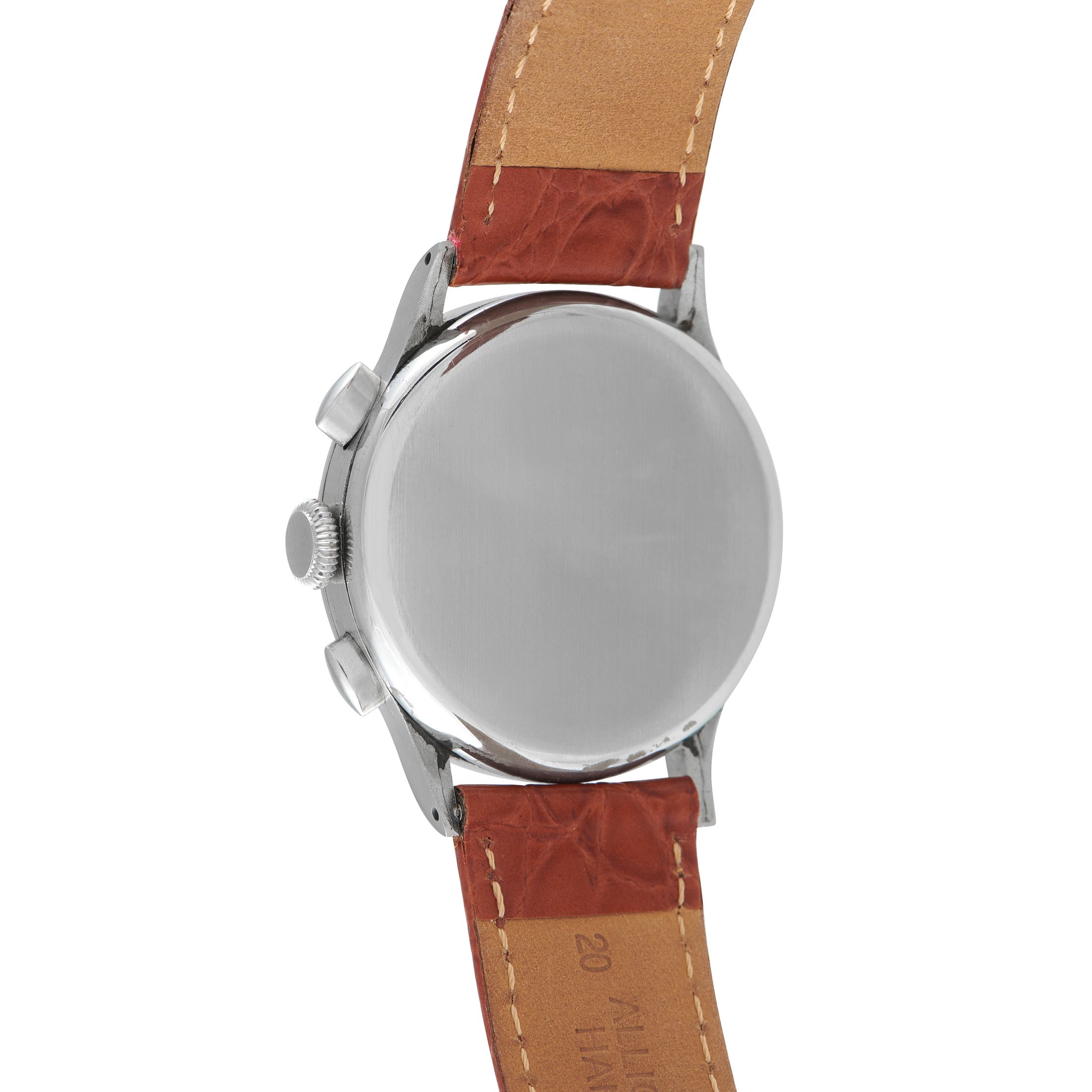 Lemania Vintage Two Register Chronograph Silver Dial Watch
