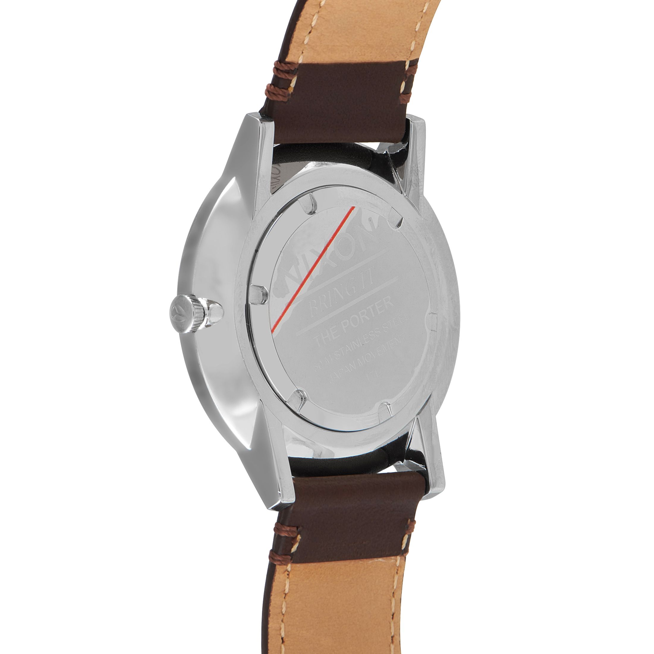 Nixon Porter Leather Navy and Brown Watch A1058 879-00