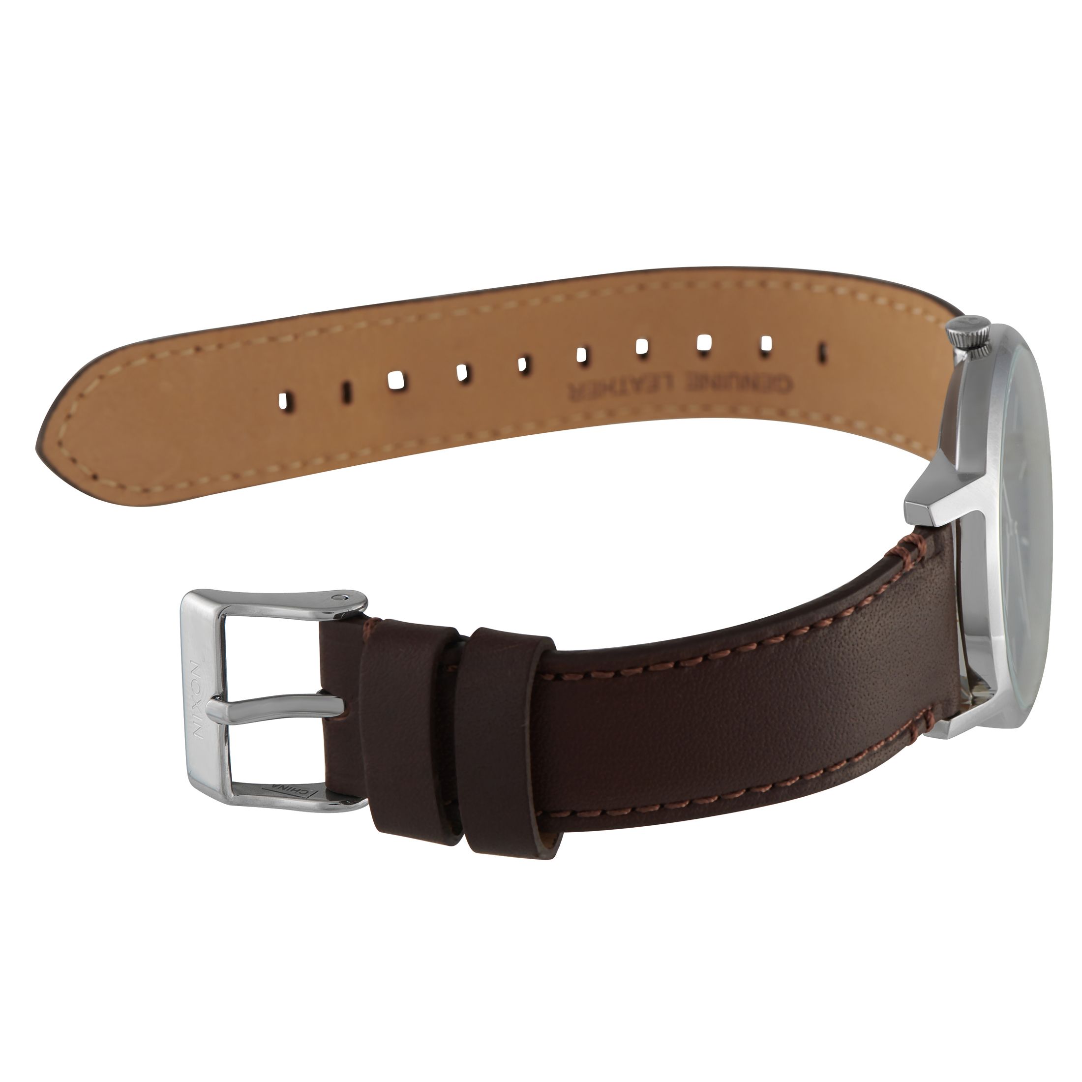 Nixon Porter Leather Navy and Brown Watch A1058 879-00