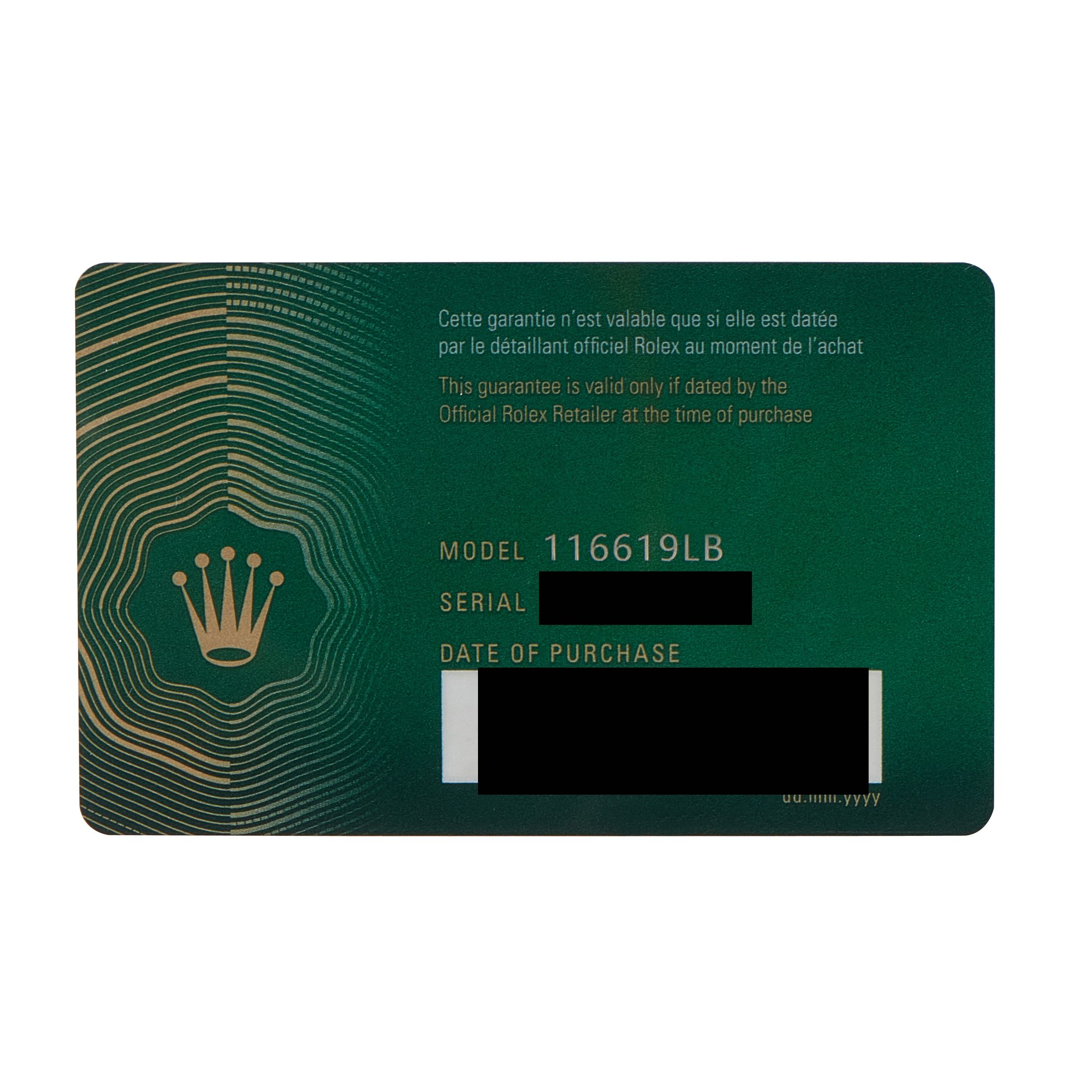 Rolex Submariner Date Blue Dial White Gold Watch 116619LB