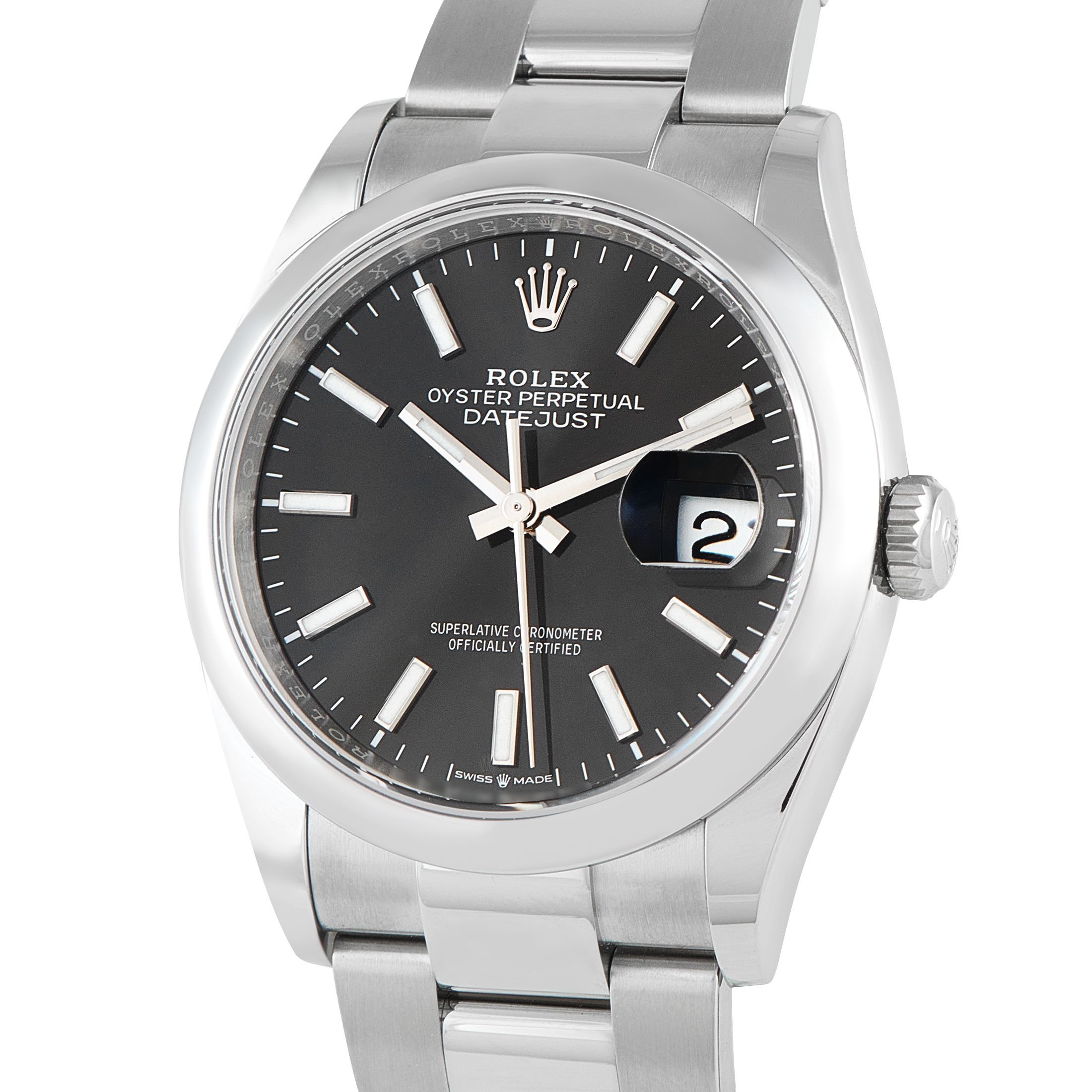 Rolex Datejust 36 Black Dial Steel Oyster Watch 126200