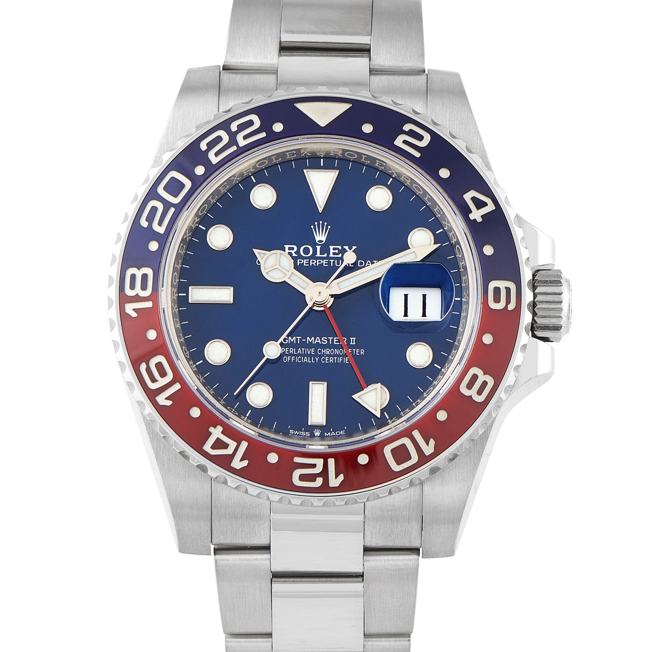 Rolex GMT-Master II Midnight Blue Dial White Gold Oyster Watch 126719BLRO