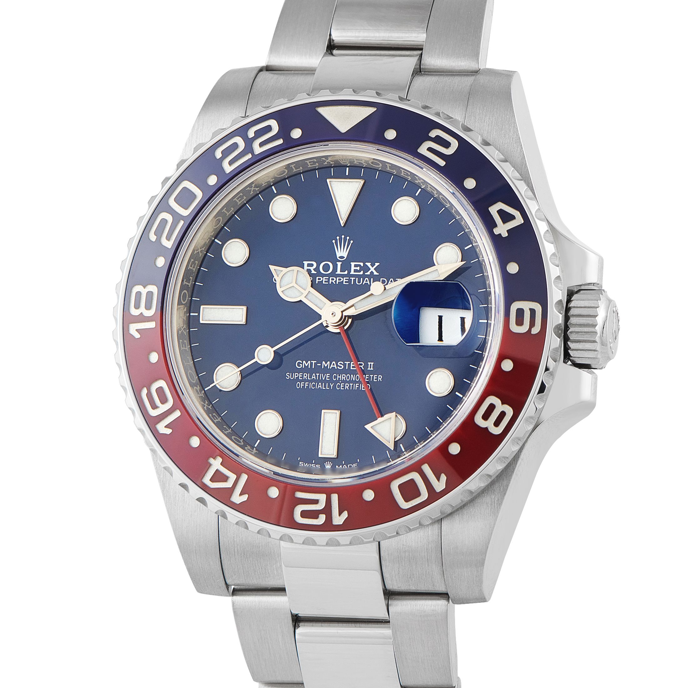 Rolex GMT-Master II Midnight Blue Dial White Gold Oyster Watch 126719BLRO