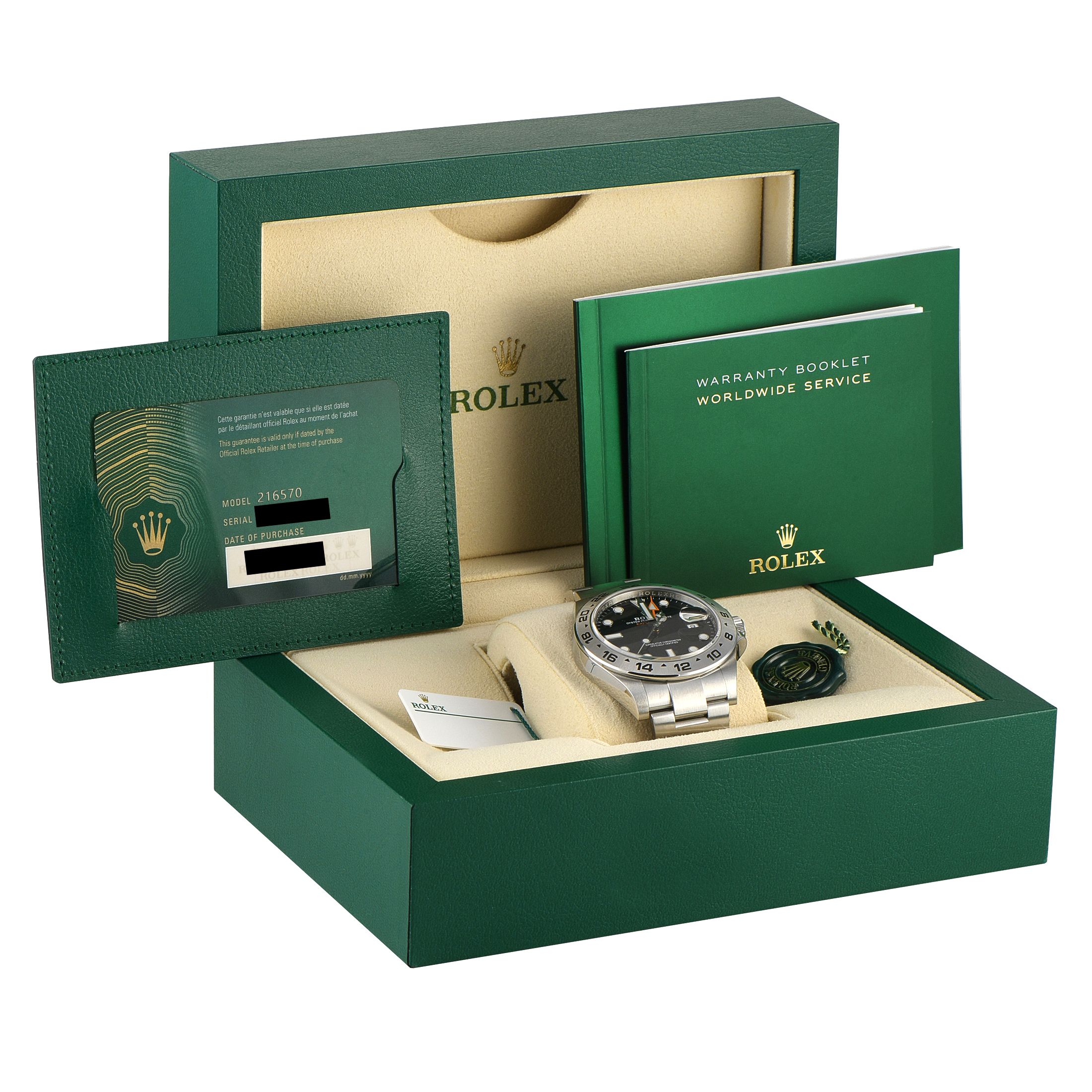 Rolex Explorer II Black Dial Steel Oyster Watch 216570