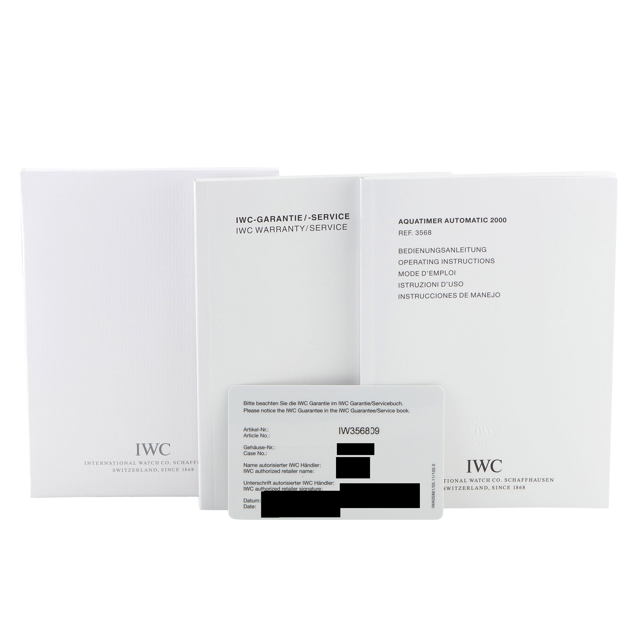 IWC Aquatimer 2000 Automatic Steel Watch IW356809