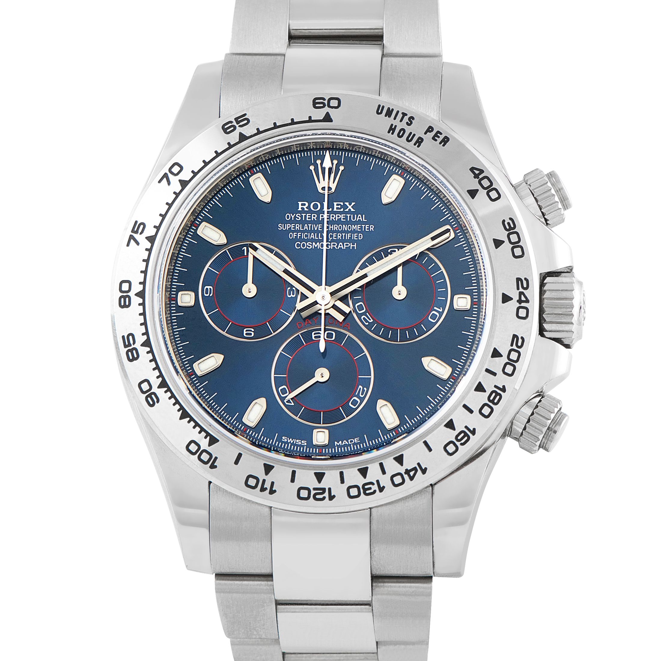 Rolex Daytona Blue Dial White Gold Watch 116509