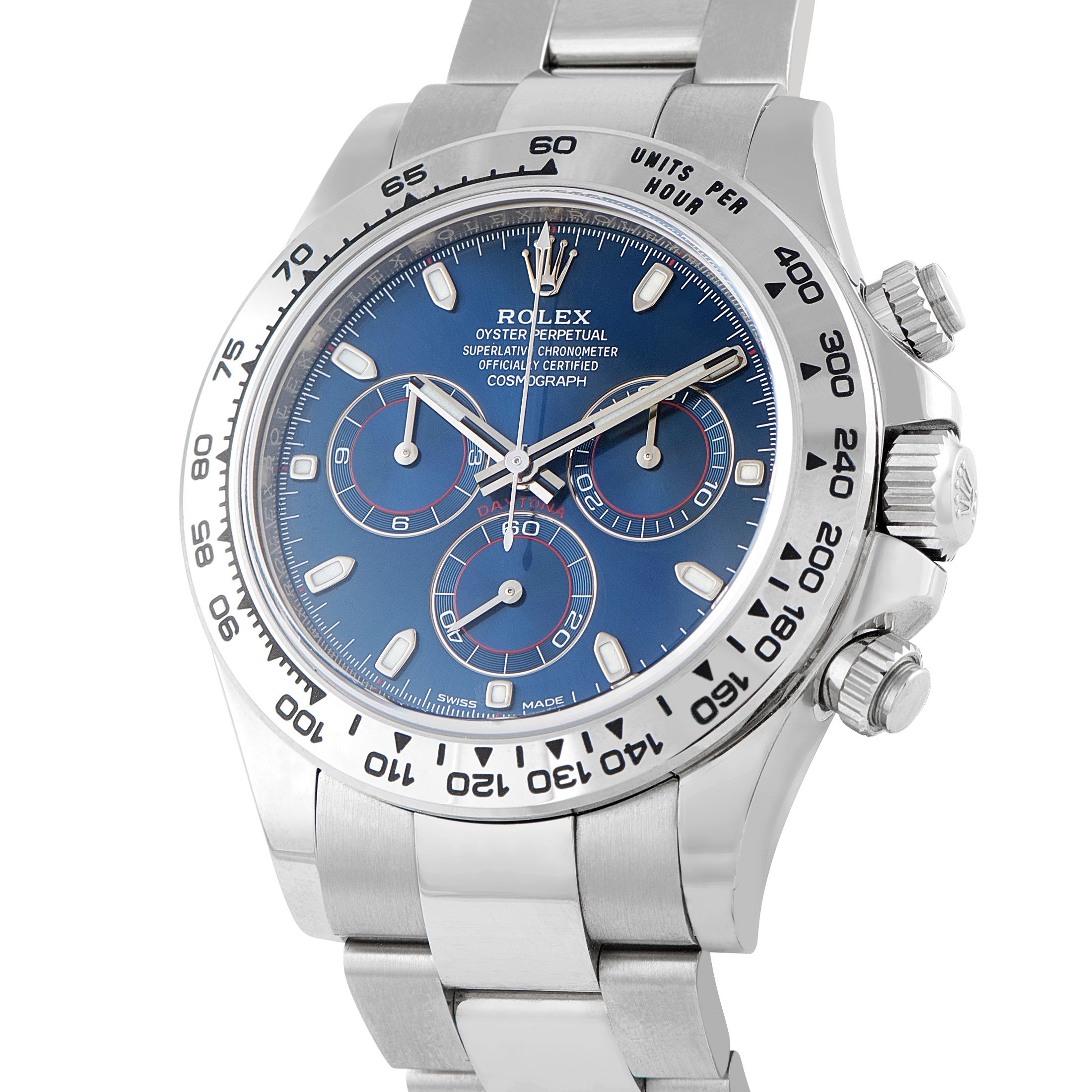 Rolex Daytona Blue Dial White Gold Watch 116509