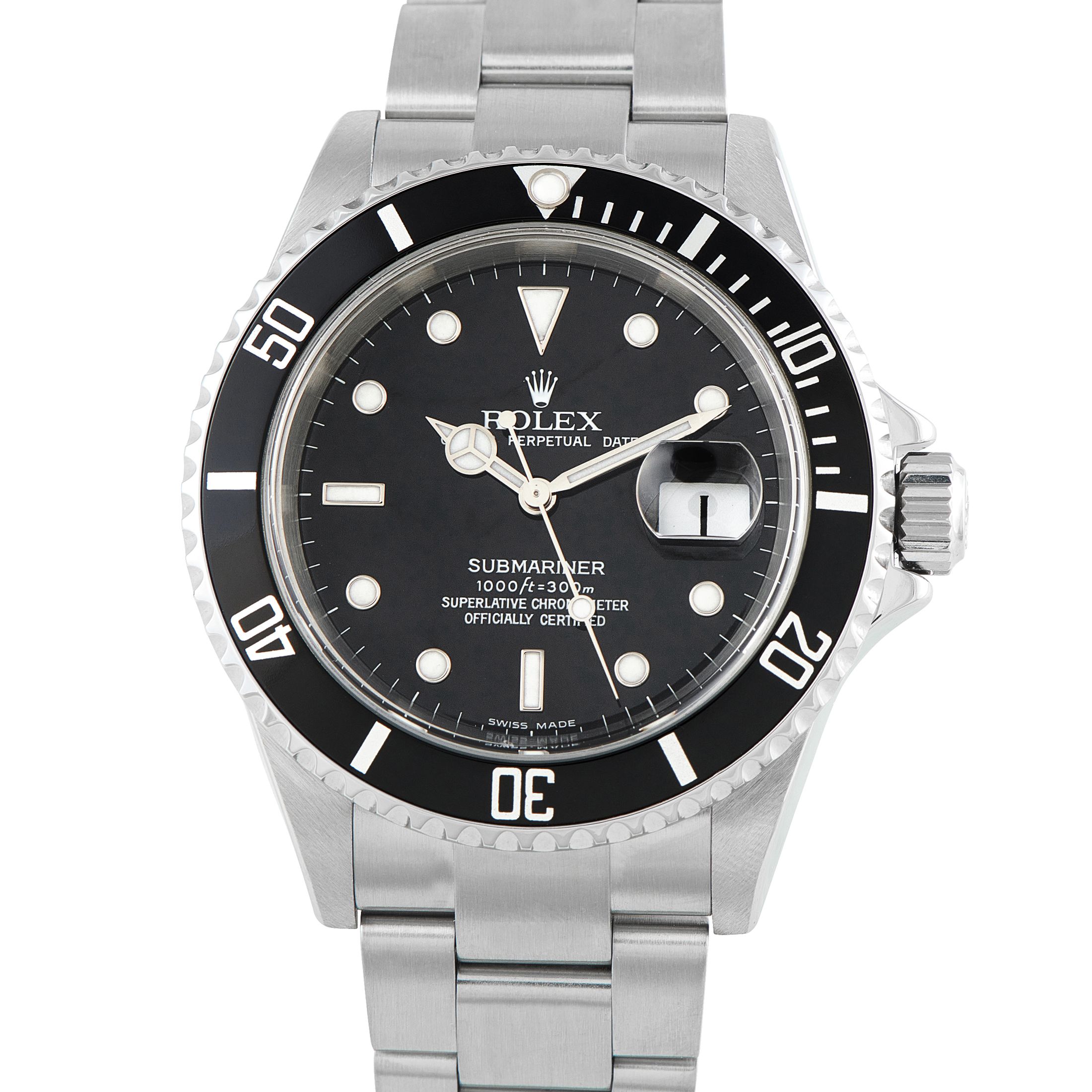 Rolex Submariner Date Black Dial Steel Watch 16610