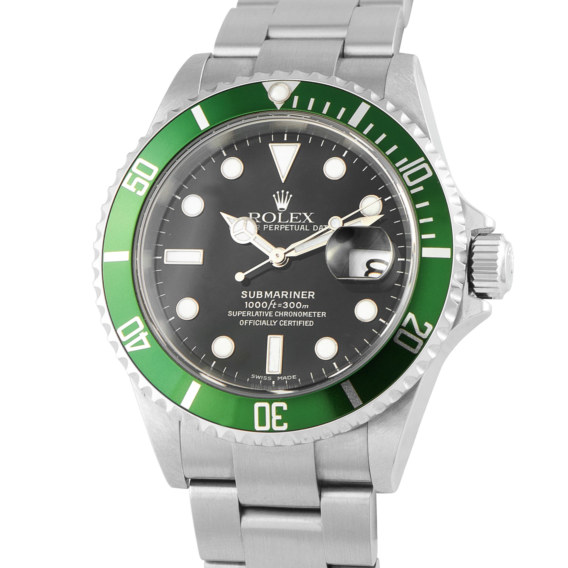 Rolex Submariner Kermit Steel Watch 16610LV