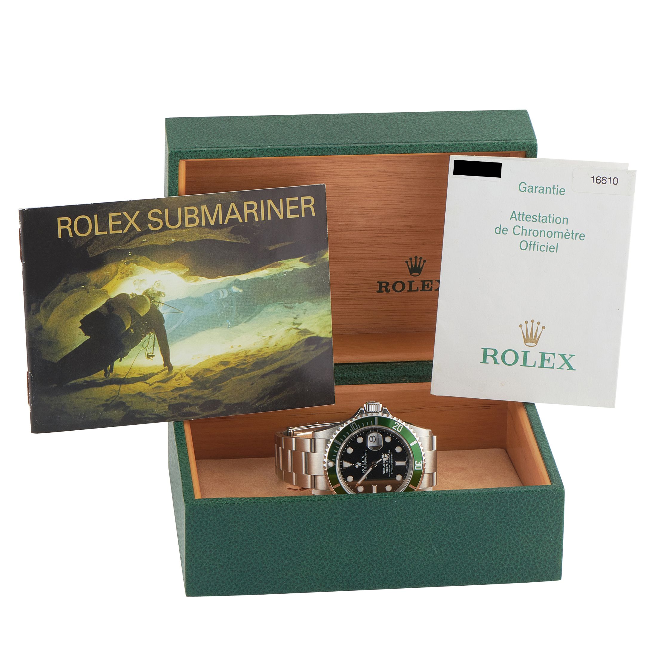 Rolex Submariner Kermit Steel Watch 16610LV