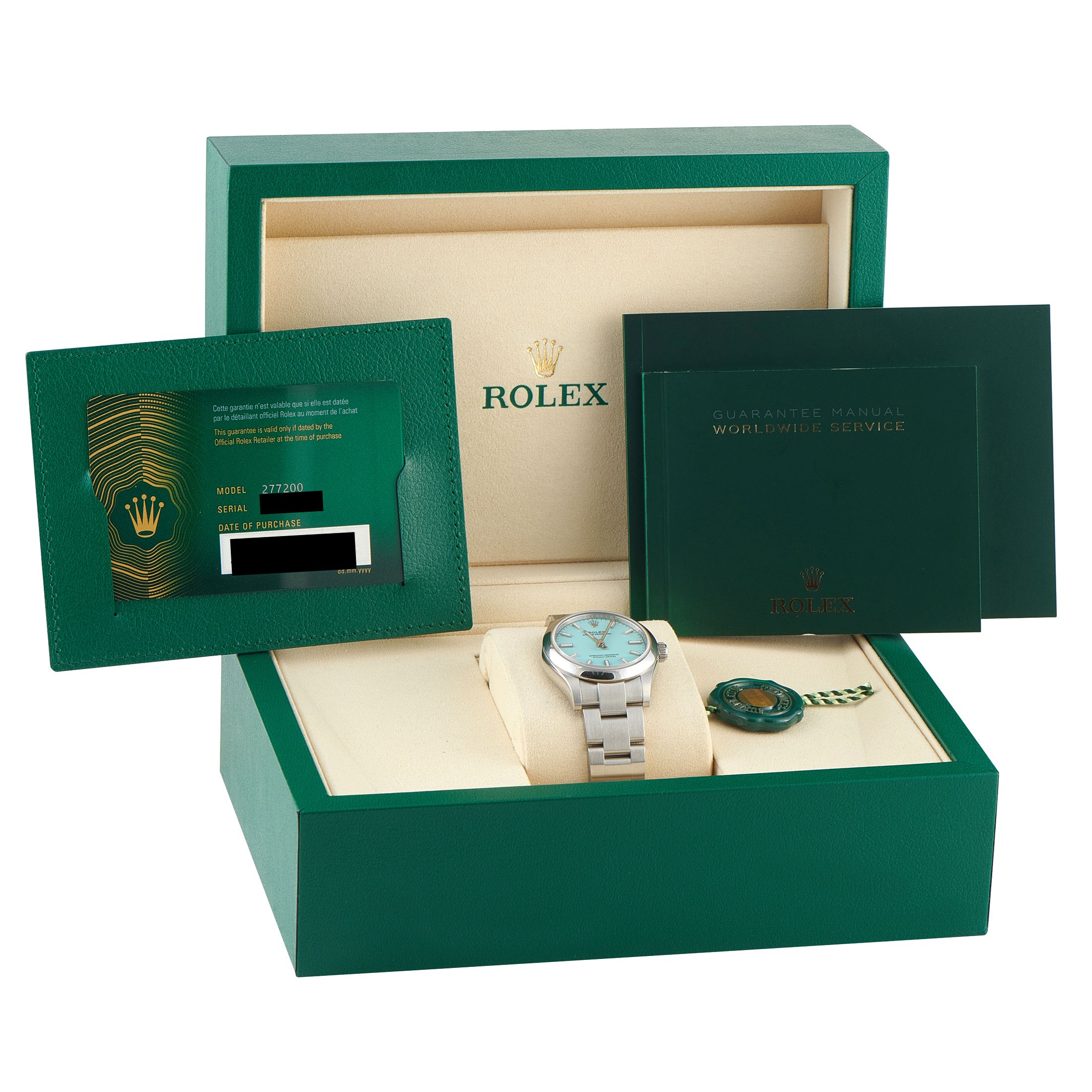 Rolex Oyster Perpetual 31 Turquoise Dial Steel Watch 277200