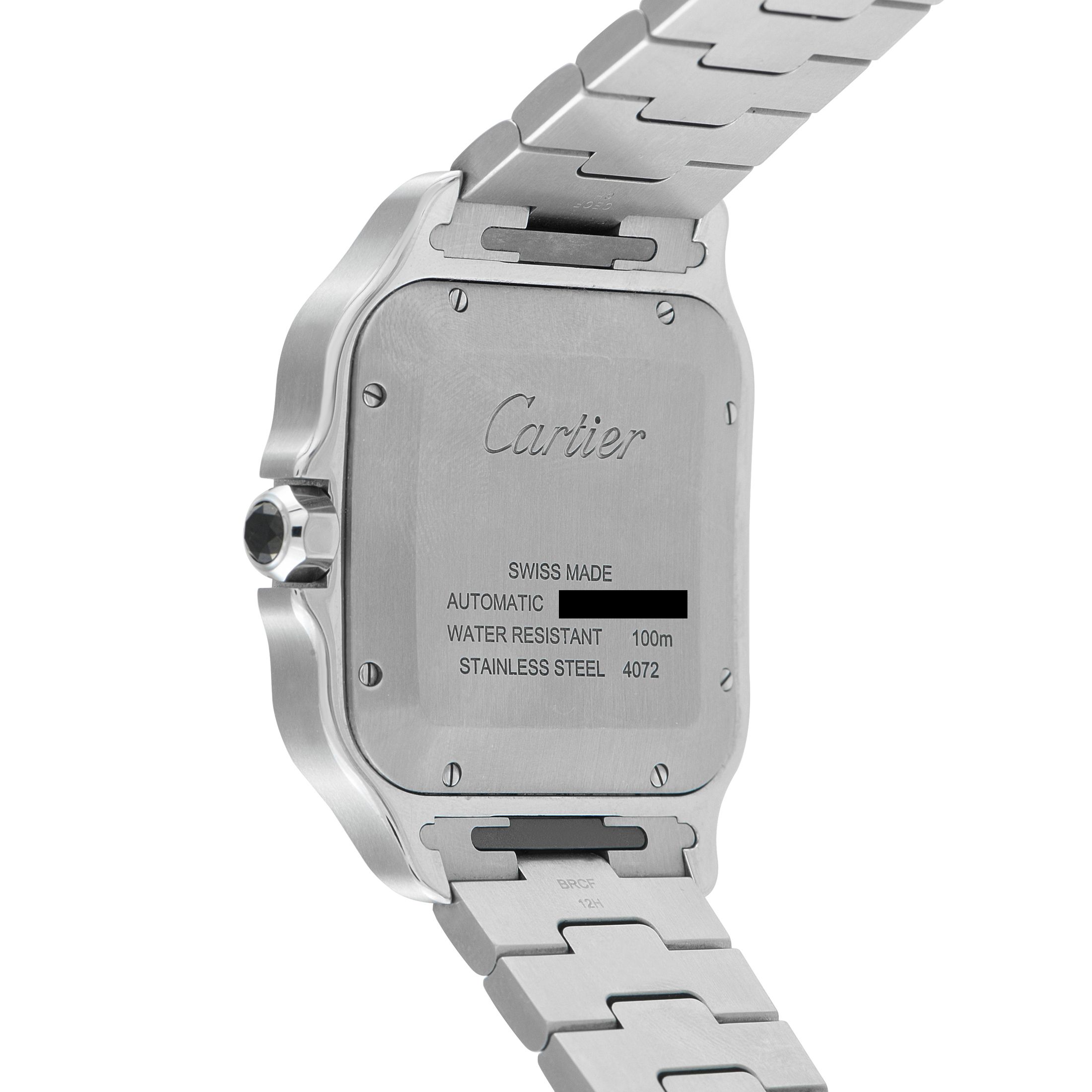 Cartier Santos Large Model ADLC Bezel Steel Watch WSSA0037