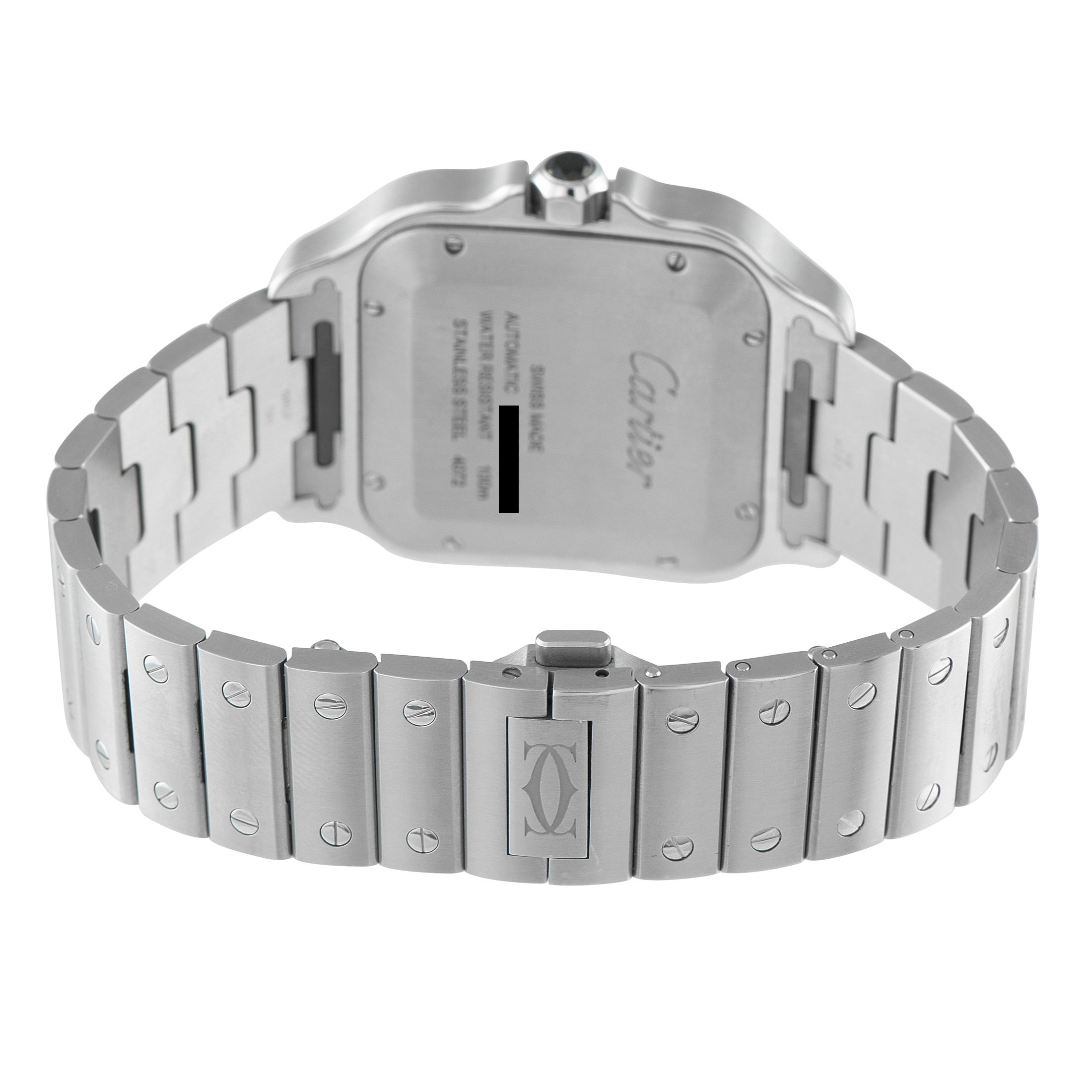 Cartier Santos Large Model ADLC Bezel Steel Watch WSSA0037