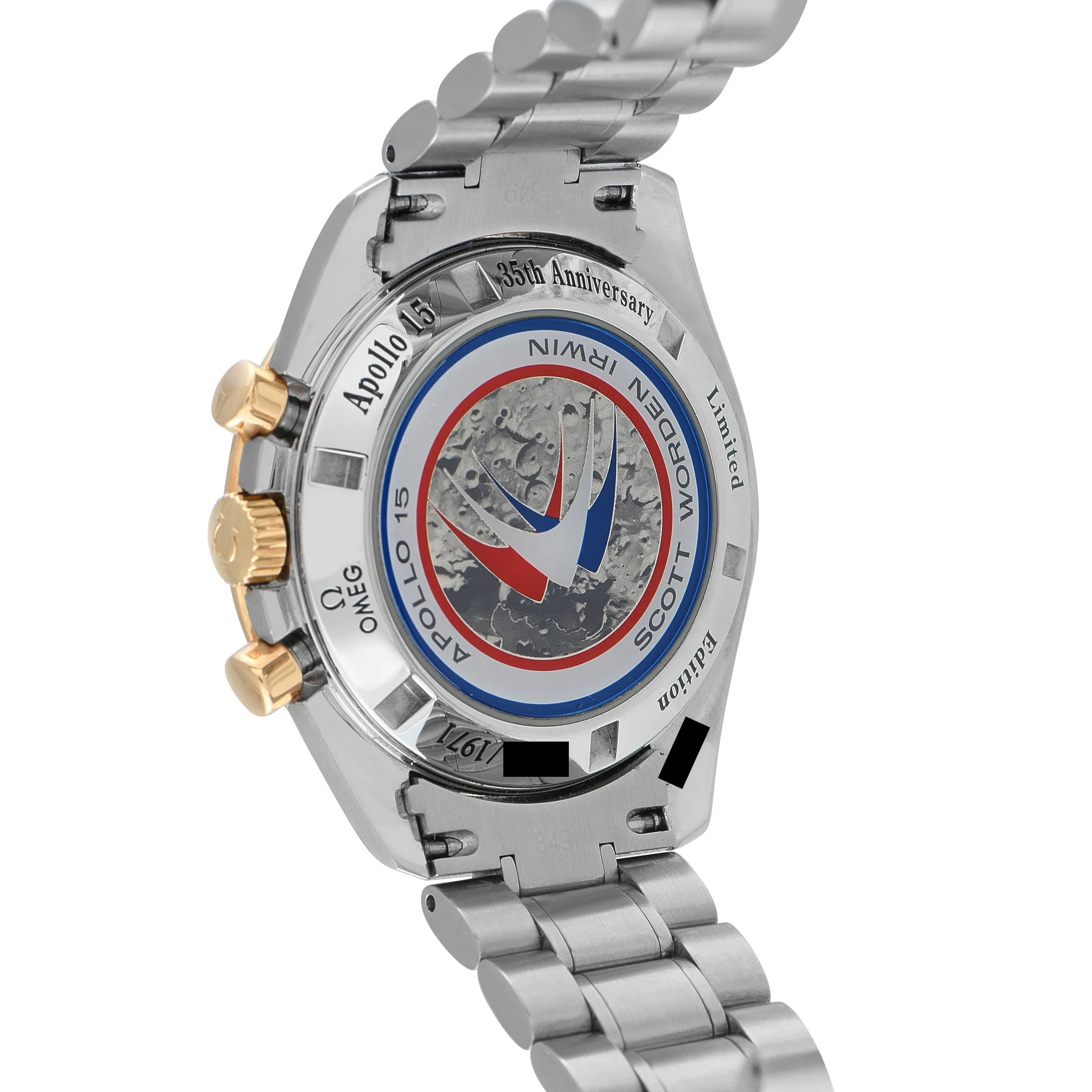 Omega Speedmaster Apollo 15 35th Anniversary Limited Edition Steel and Red Gold Watch 3366.51