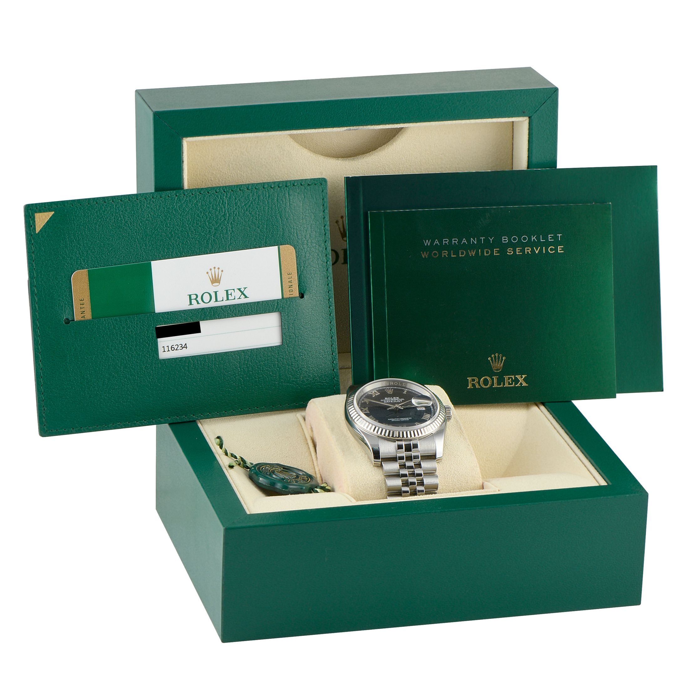 Rolex Datejust 36 Blue Roman Dial Steel and White Gold Jubilee Watch 116234