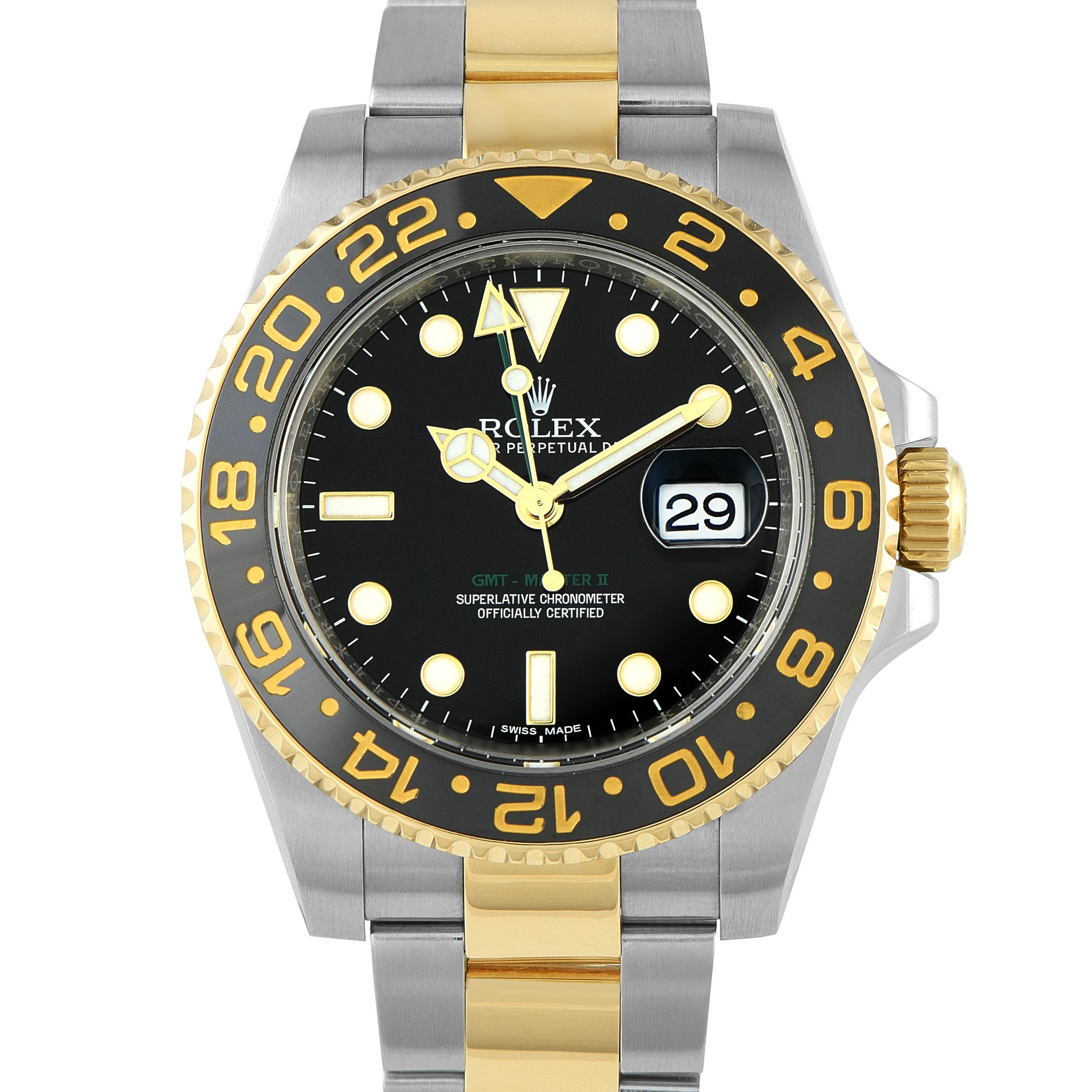 Rolex GMT-Master II Black Dial Two-Tone Watch 116713LN