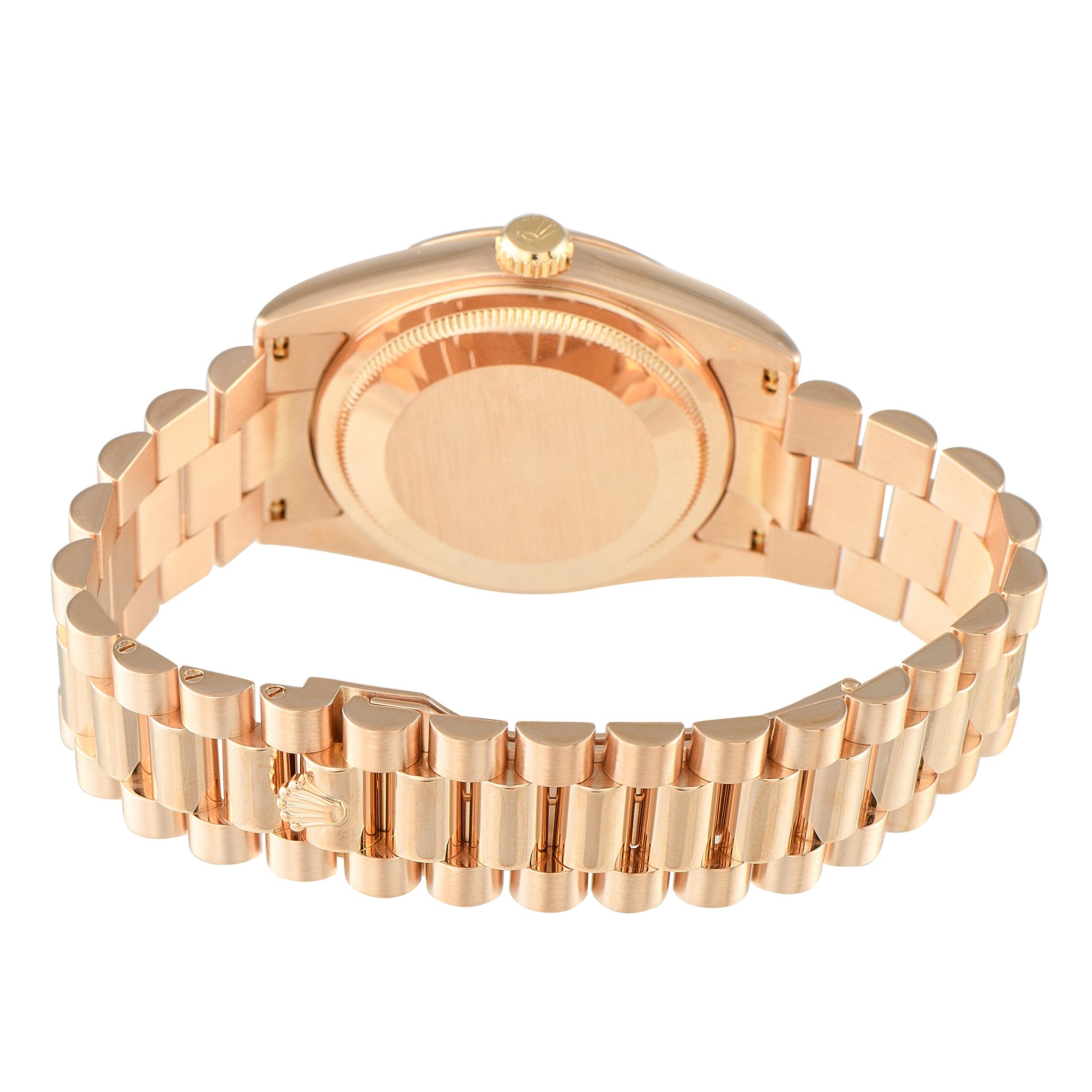 Rolex Day-Date 36 Pink Roman Dial Everose Gold President Watch 118205