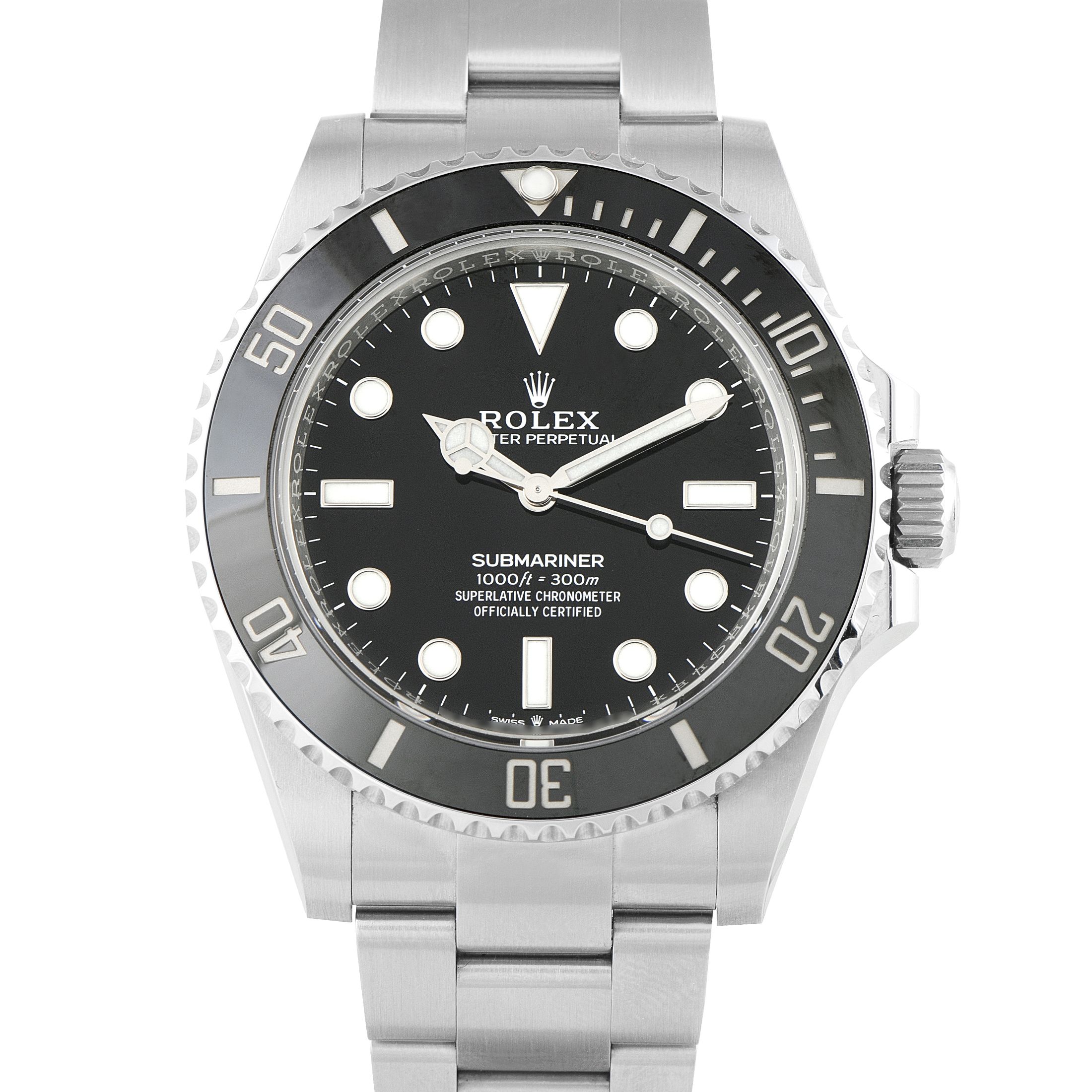 Rolex Submariner Black Dial Oystersteel Watch 124060