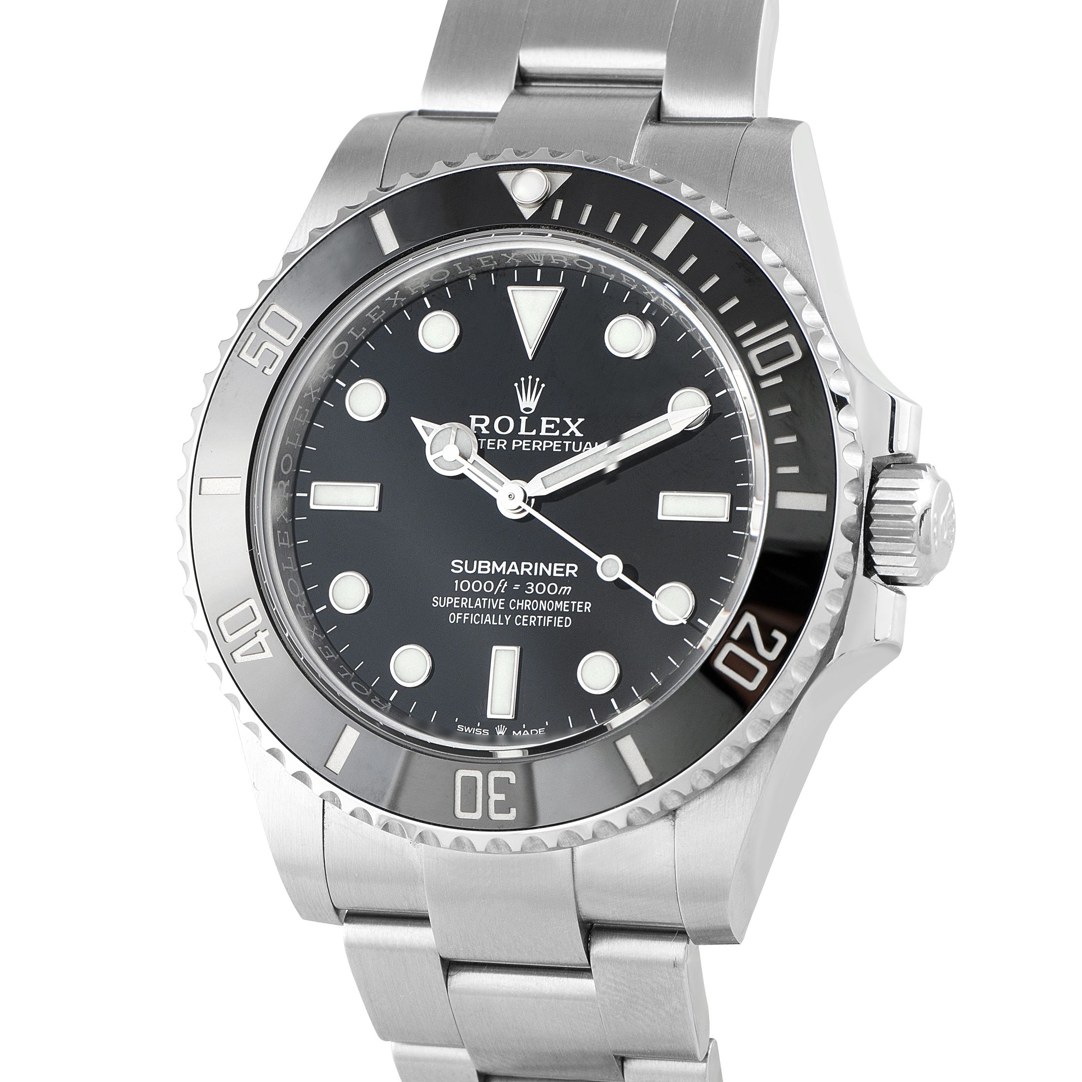 Rolex Submariner Black Dial Oystersteel Watch 124060
